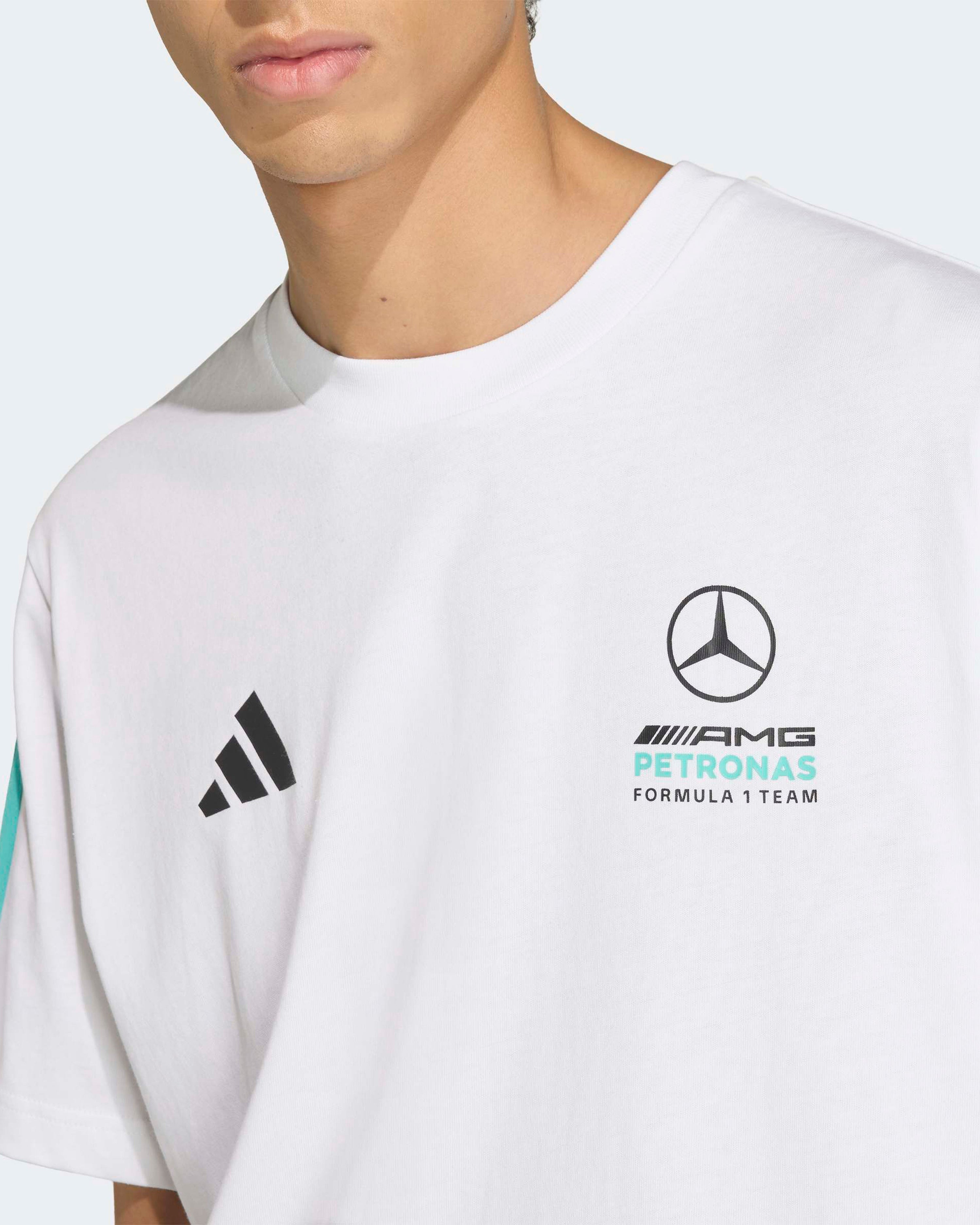 Mens DNA T-shirt White — additional product detail showing Mercedes-AMG PETRONAS F1 styling and product details | Dash Racegear