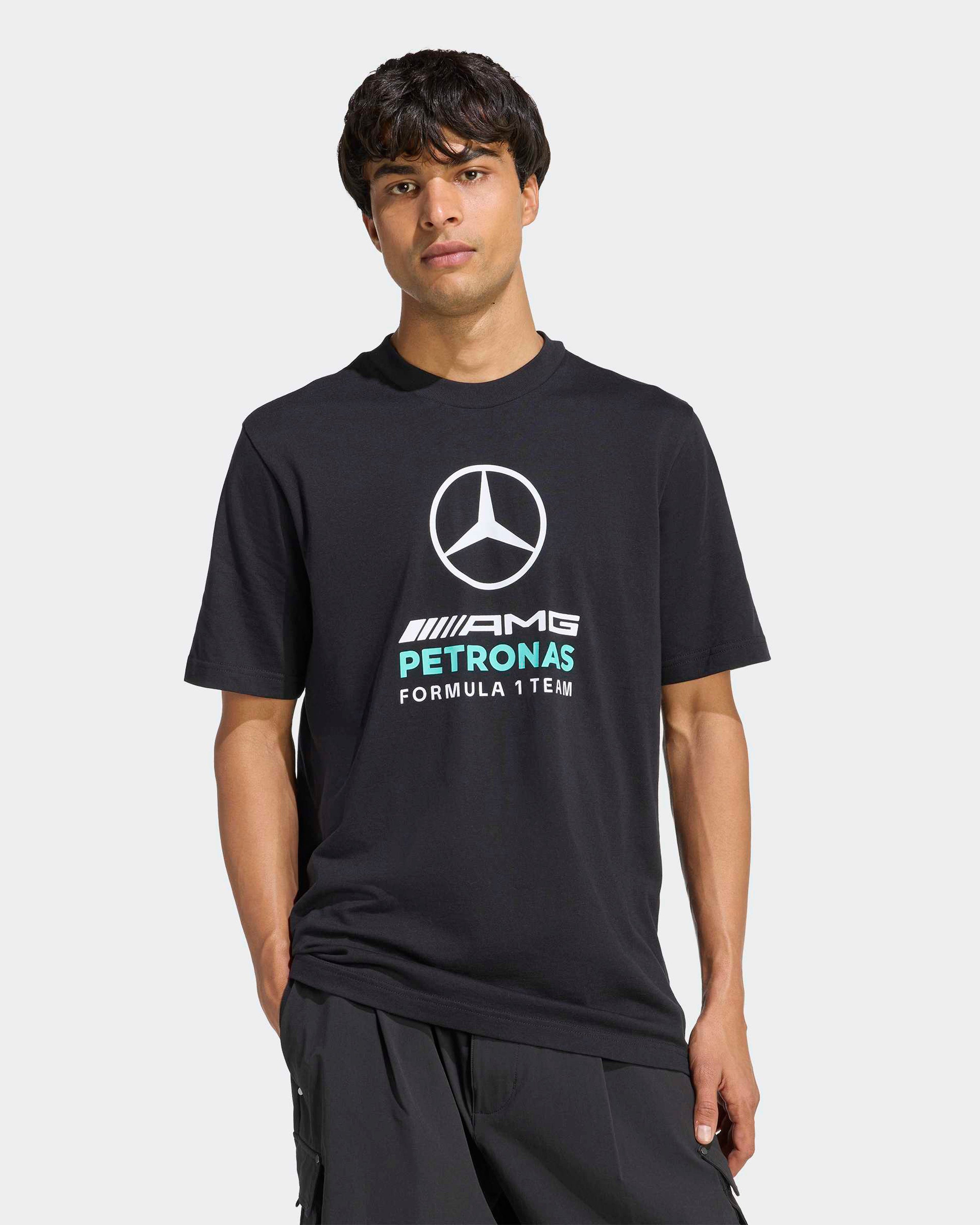 Mens DNA Graphic T-shirt Black — primary product view showing Mercedes-AMG PETRONAS F1 styling and product details | Dash Racegear