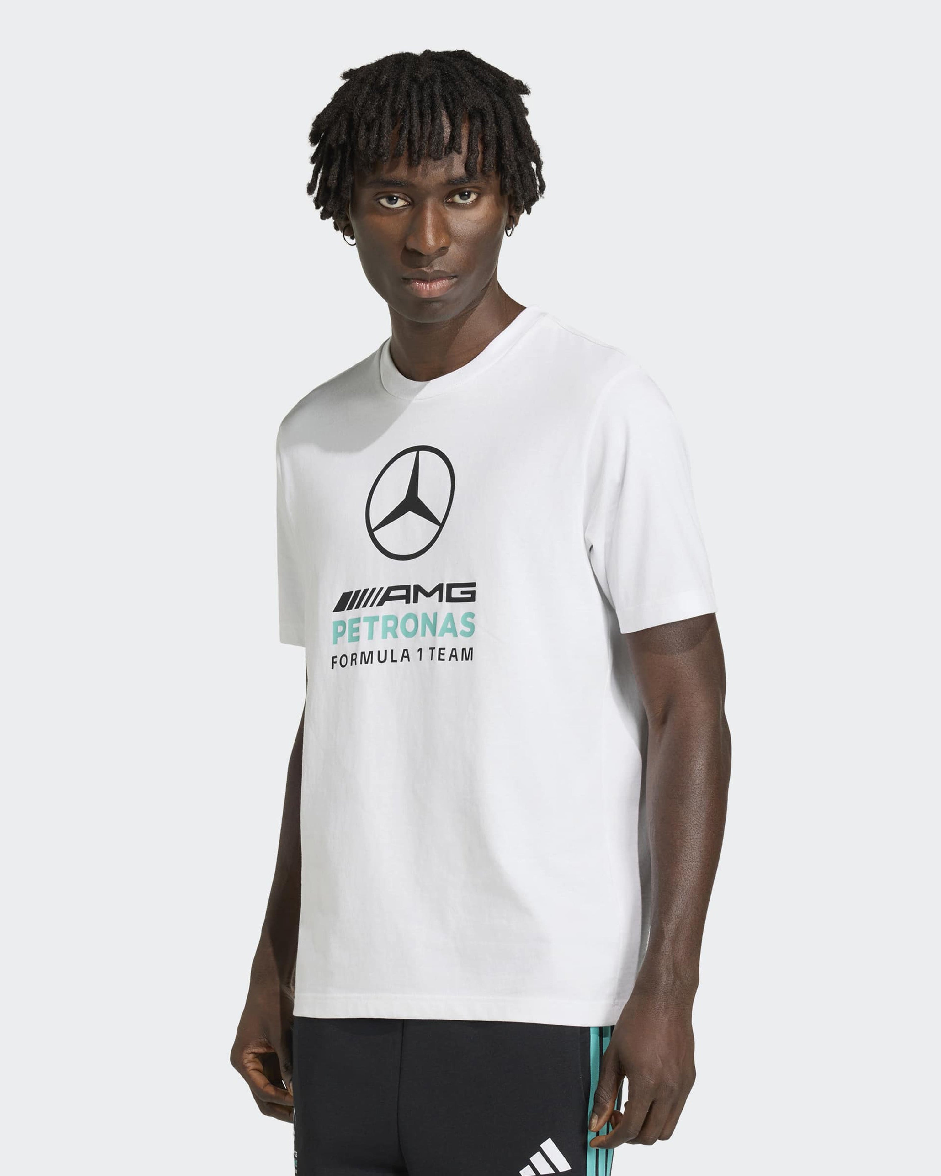 Mens DNA Graphic T-shirt White — primary product view showing Mercedes-AMG PETRONAS F1 styling and product details | Dash Racegear
