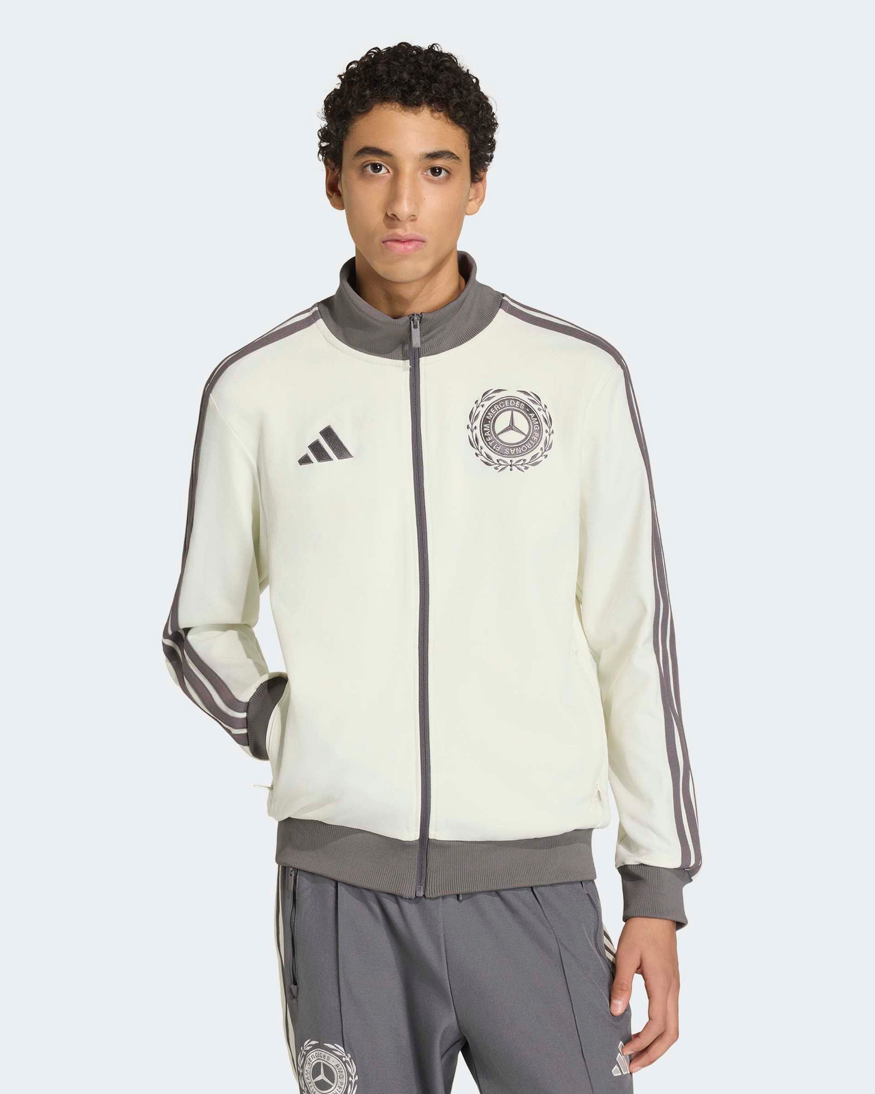 Mens Silver Arrows Icon Track Top Off White — alternate product angle showing Mercedes-AMG PETRONAS F1 styling and product details | Dash Racegear