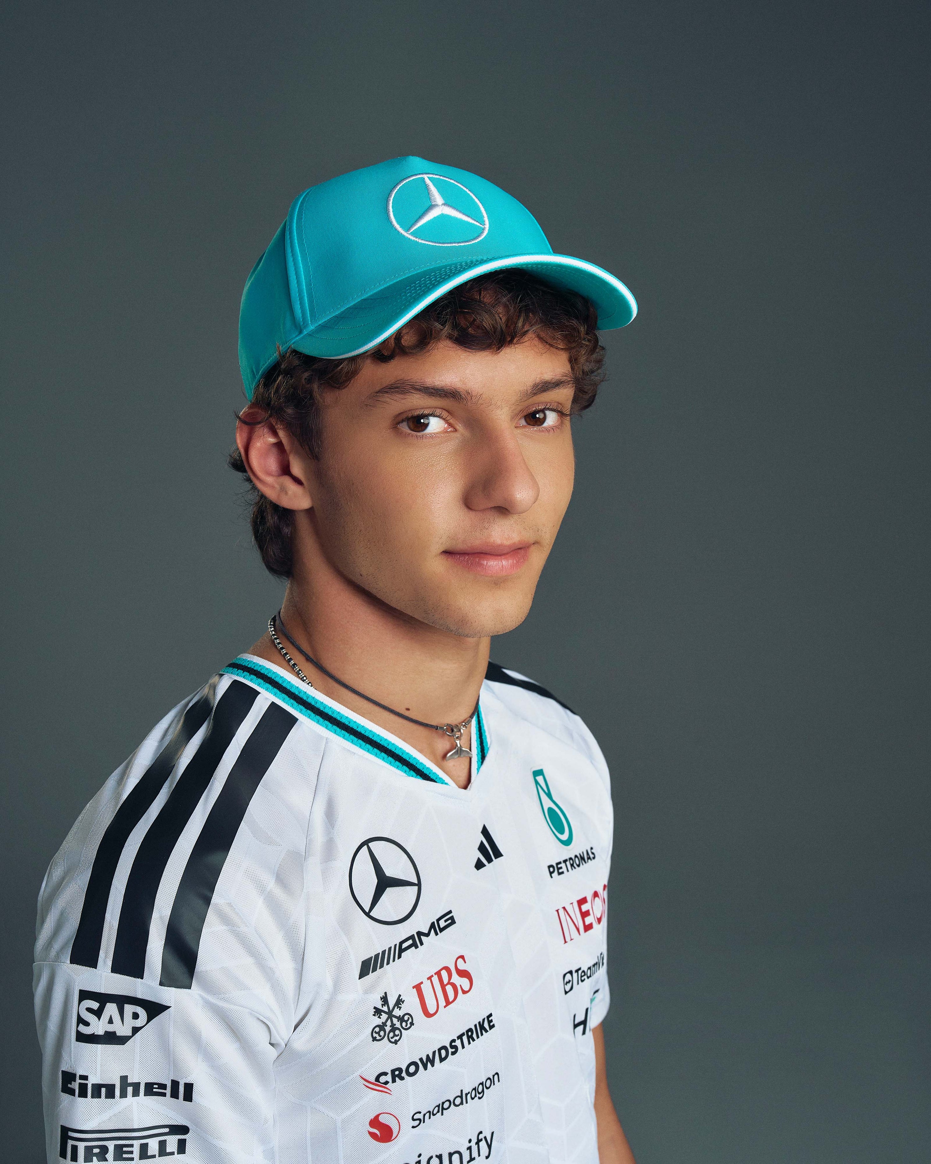 2026 Team Driver Cap Teal — alternate product angle showing Mercedes-AMG PETRONAS F1 styling and product details | Dash Racegear