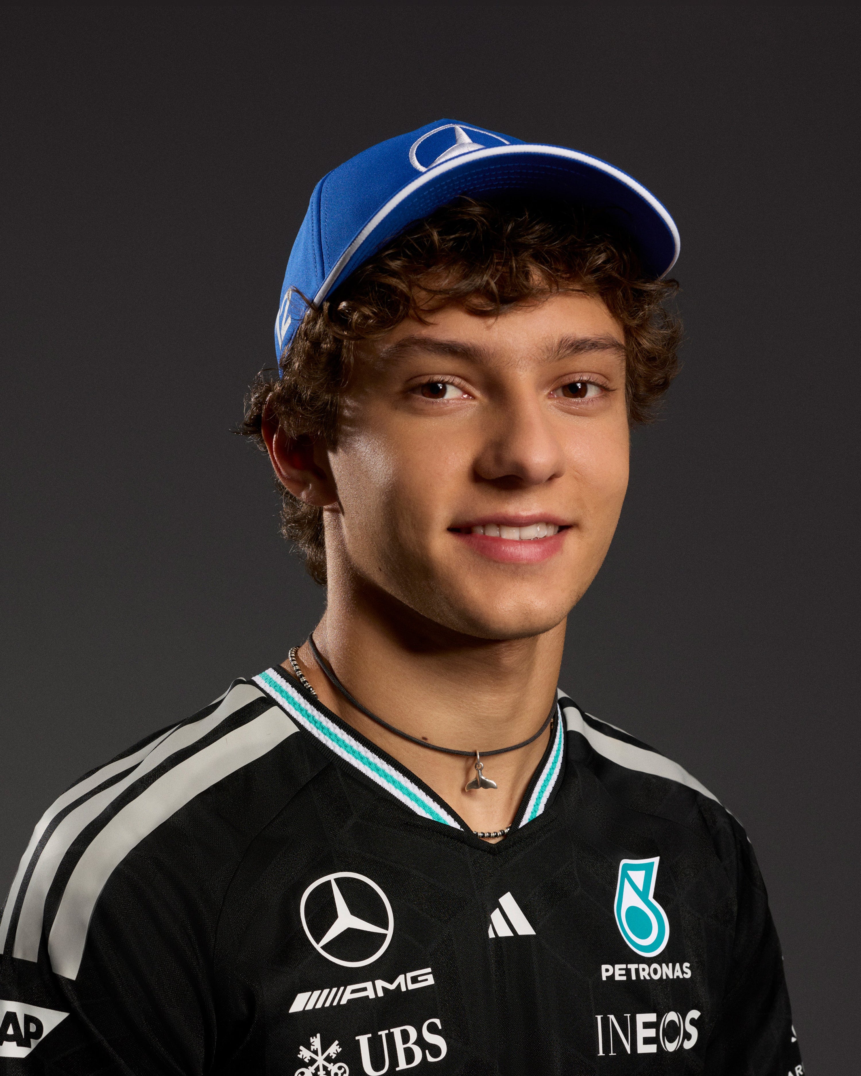2026 Kimi Antonelli Cap Blue — alternate product angle showing Mercedes-AMG PETRONAS F1 styling and product details | Dash Racegear