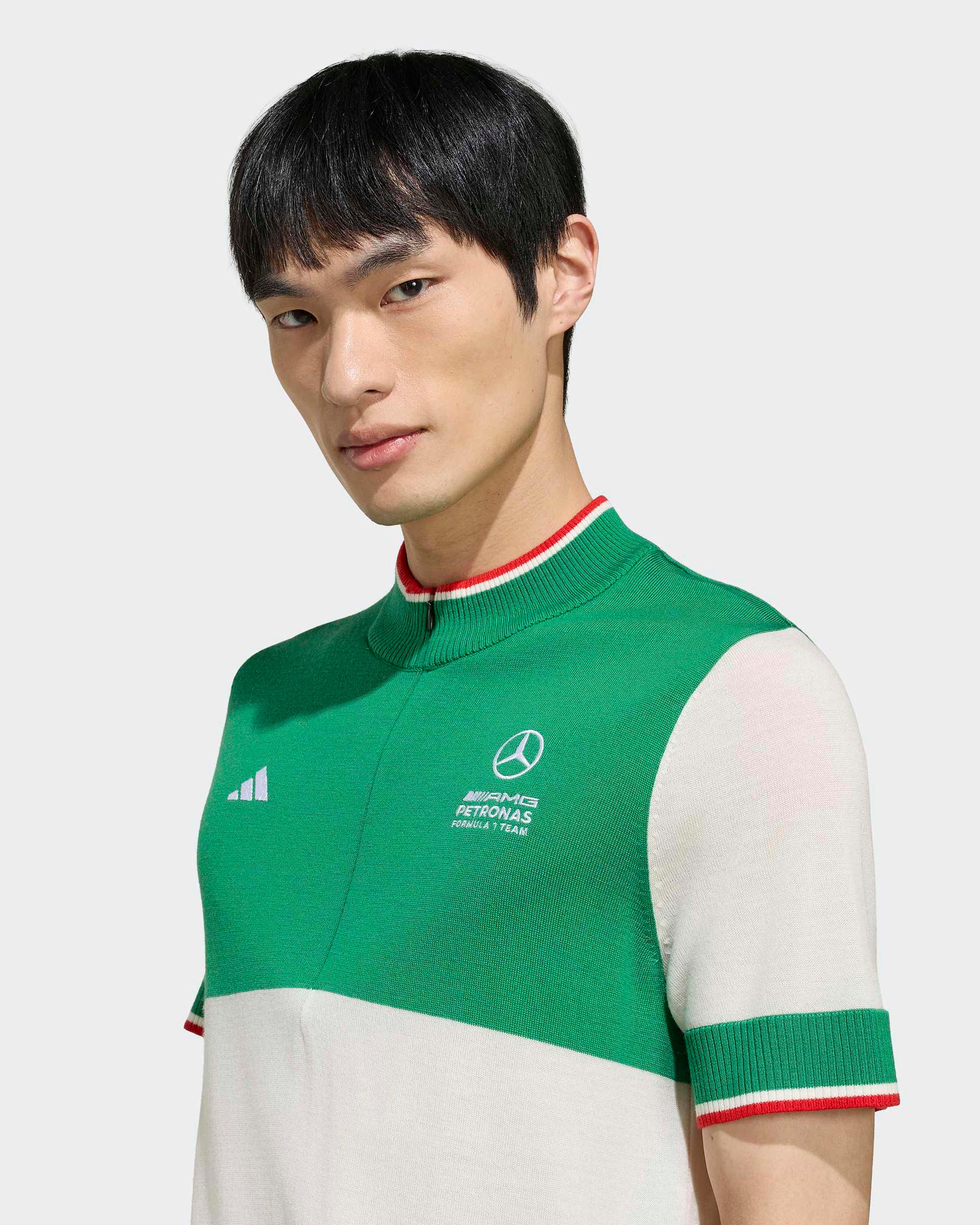 Mens Giro Di Mercedes Merino Top Italy Green — additional product detail showing Mercedes-AMG PETRONAS F1 styling and product details | Dash Racegear