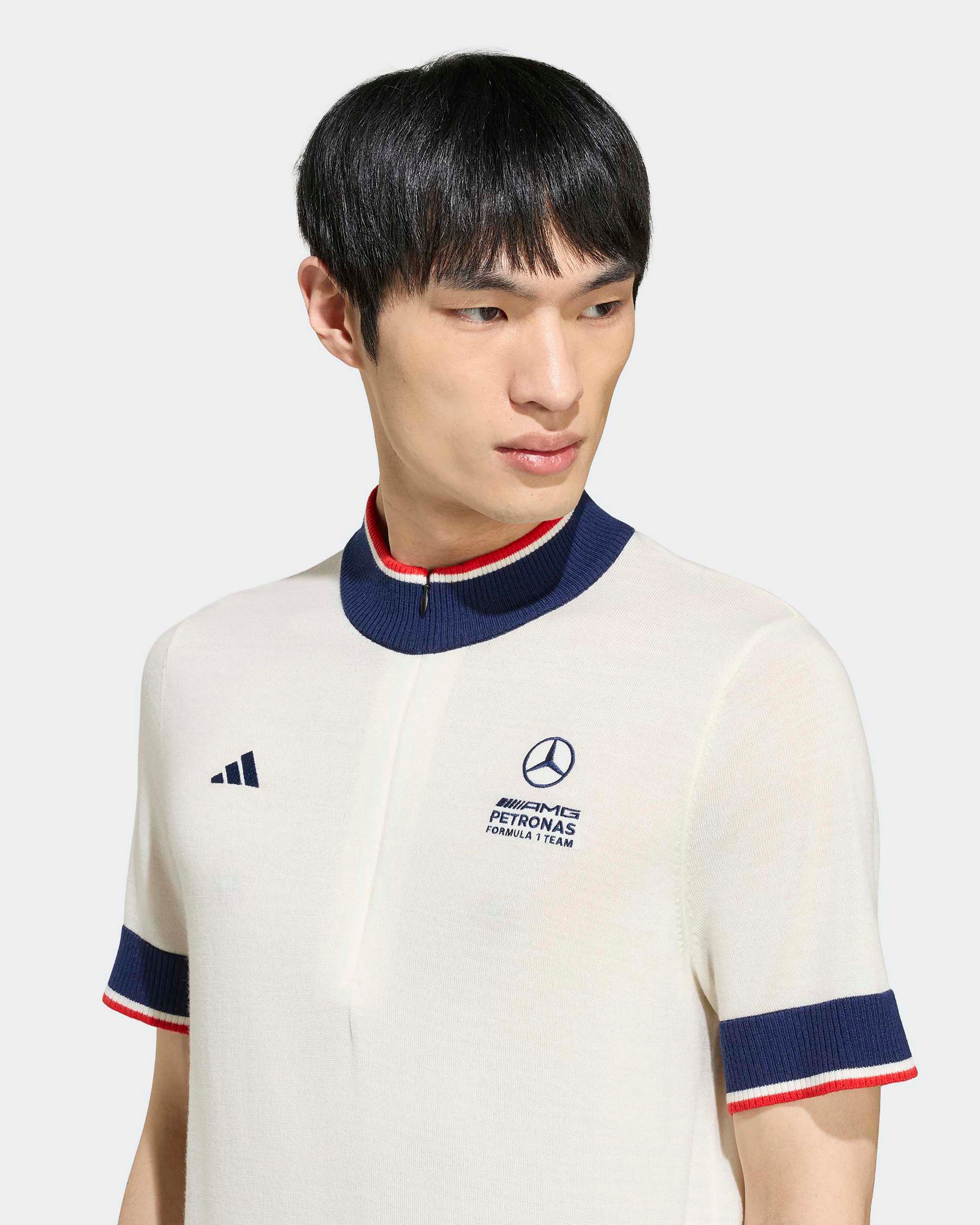 Mens Giro Di Mercedes Merino Top Great Britain White — additional product detail showing Mercedes-AMG PETRONAS F1 styling and product details | Dash Racegear