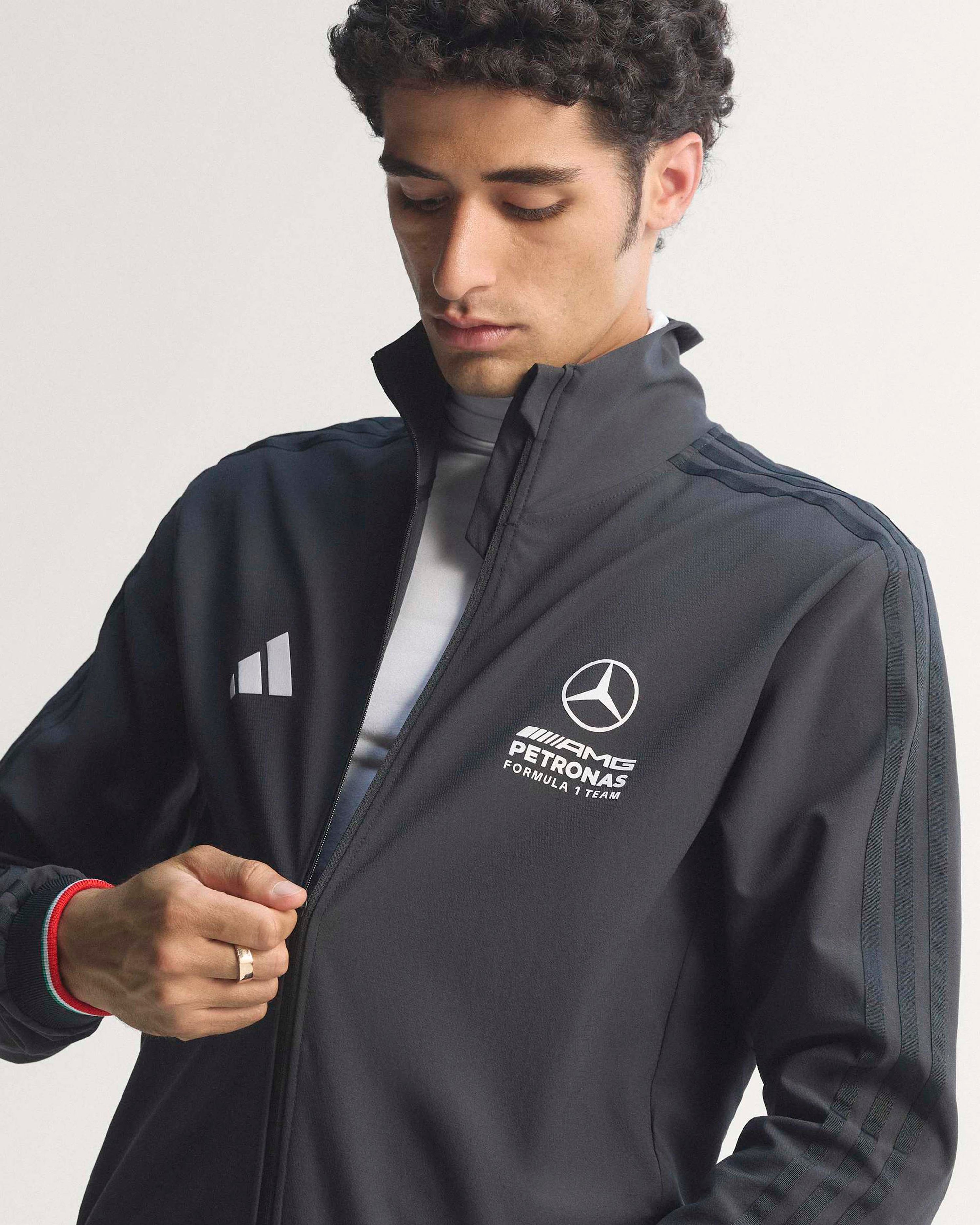 Mens Giro Di Mercedes Track Top Black — additional product detail showing Mercedes-AMG PETRONAS F1 styling and product details | Dash Racegear