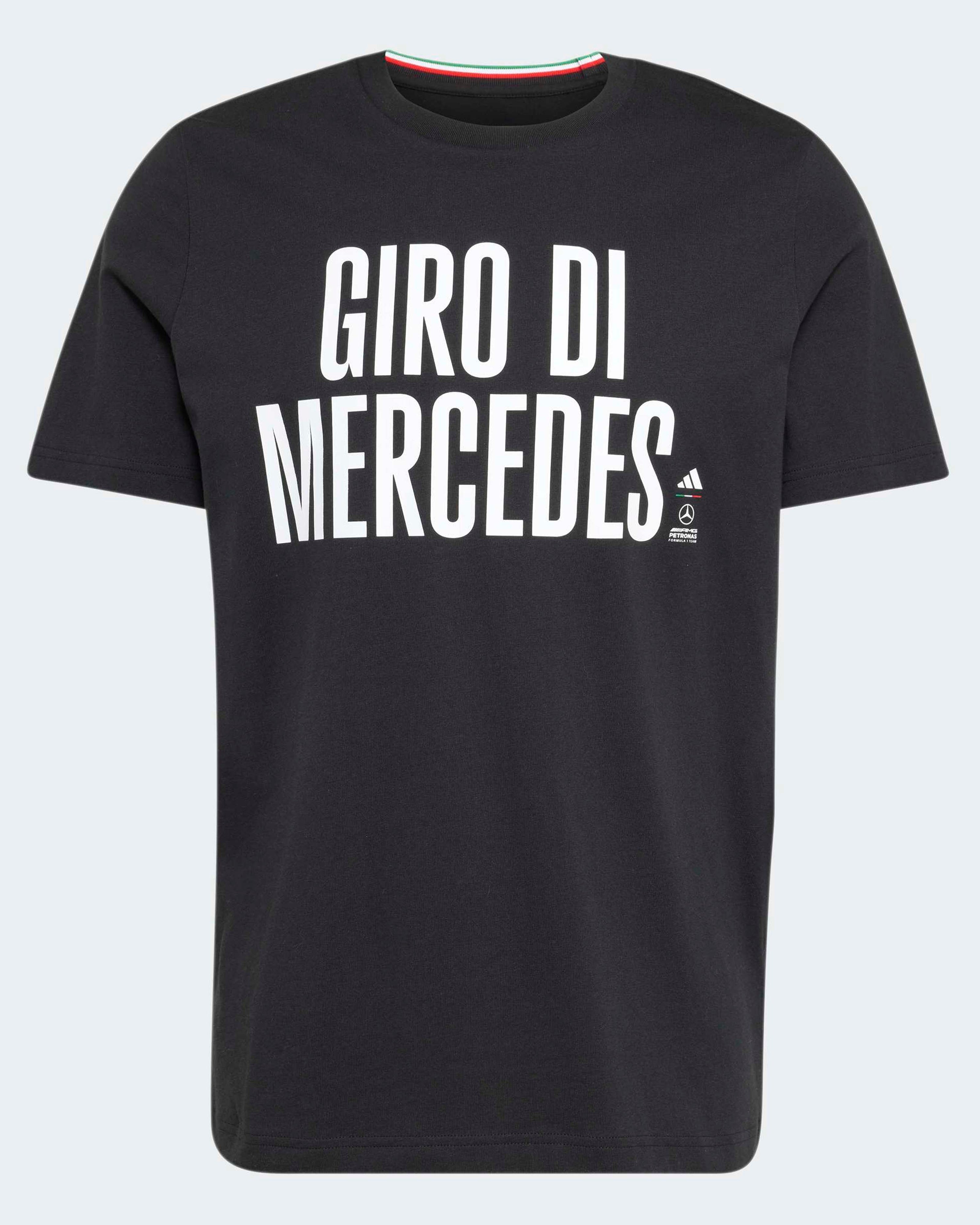 Mens Giro Di Mercedes Graphic T-shirt Black — primary product view showing Mercedes-AMG PETRONAS F1 styling and product details | Dash Racegear
