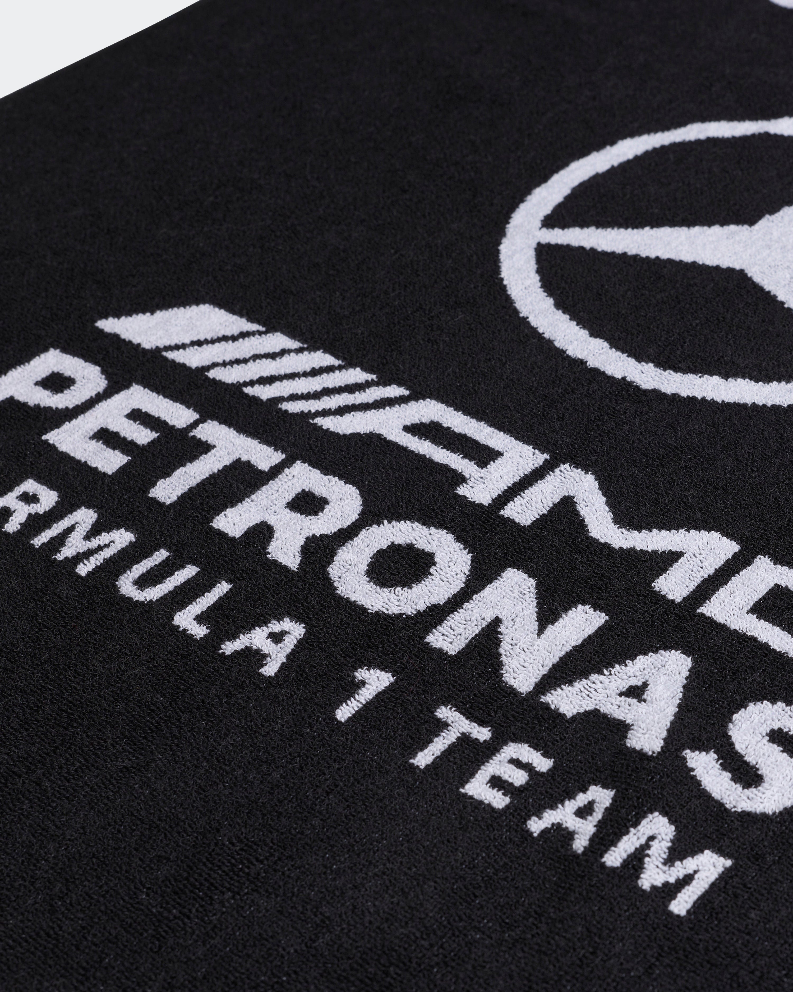 Team Towel Black — alternate product angle showing Mercedes-AMG PETRONAS F1 styling and product details | Dash Racegear