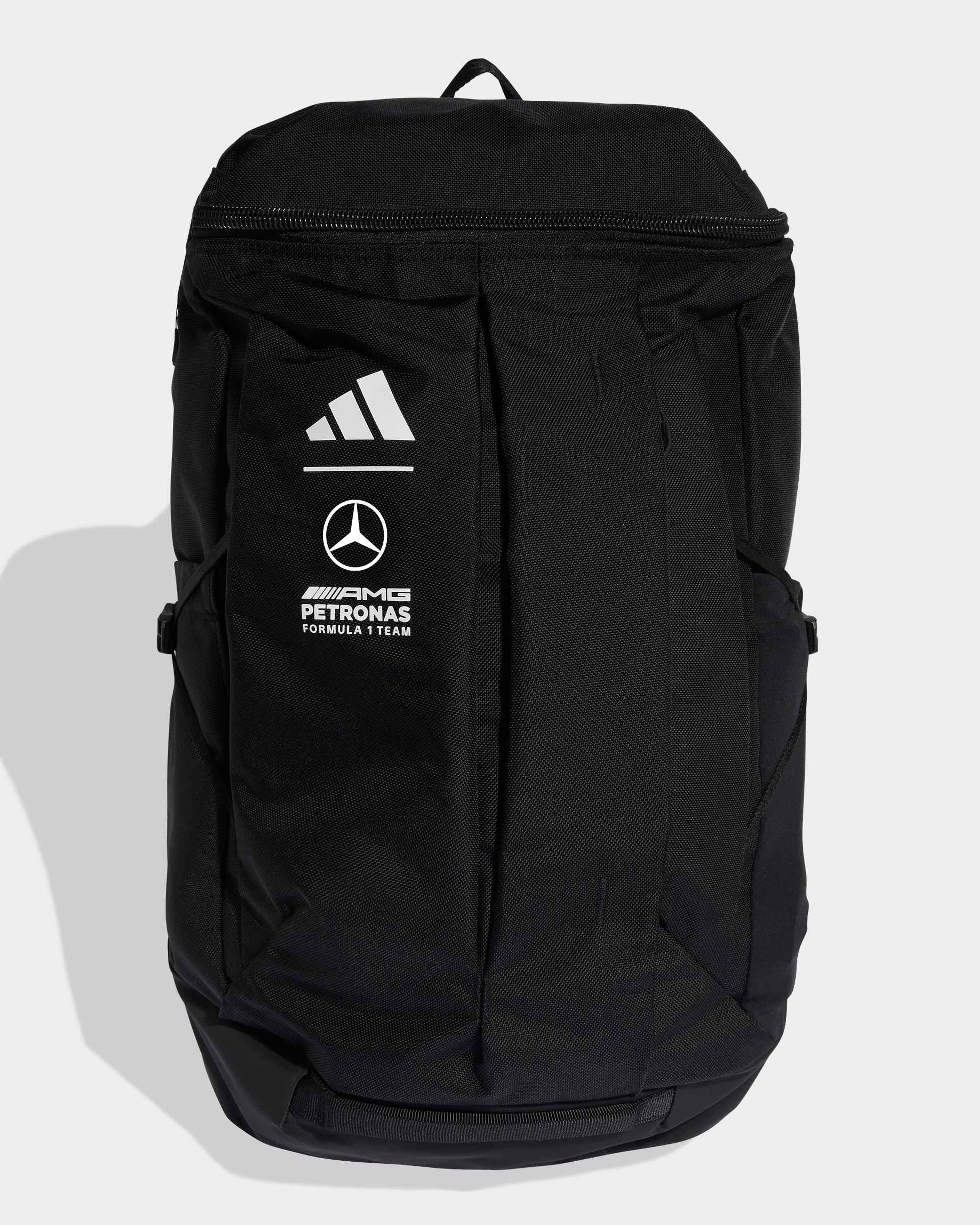 Team Backpack Black — primary product view showing Mercedes-AMG PETRONAS F1 styling and product details | Dash Racegear