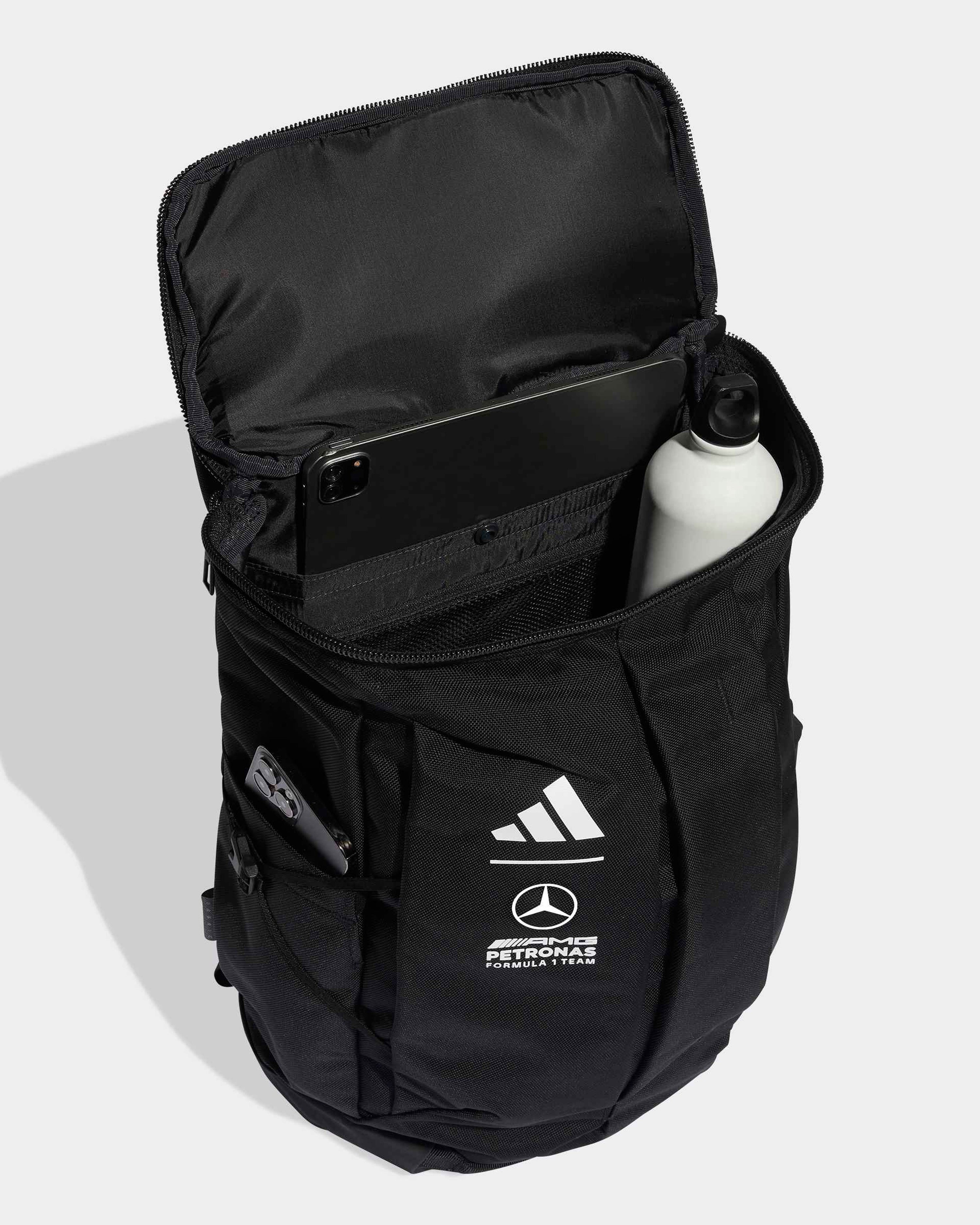 Team Backpack Black — additional product detail showing Mercedes-AMG PETRONAS F1 styling and product details | Dash Racegear