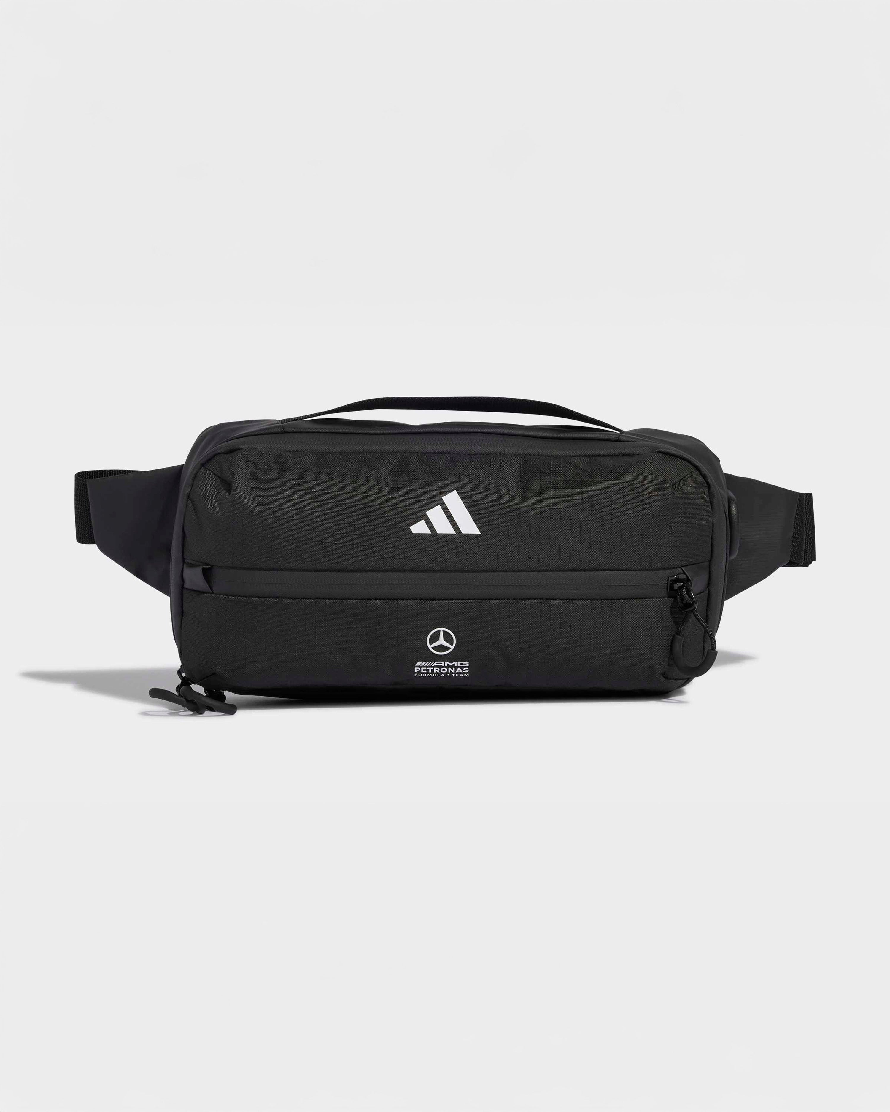 Team Waist Bag Black — primary product view showing Mercedes-AMG PETRONAS F1 styling and product details | Dash Racegear