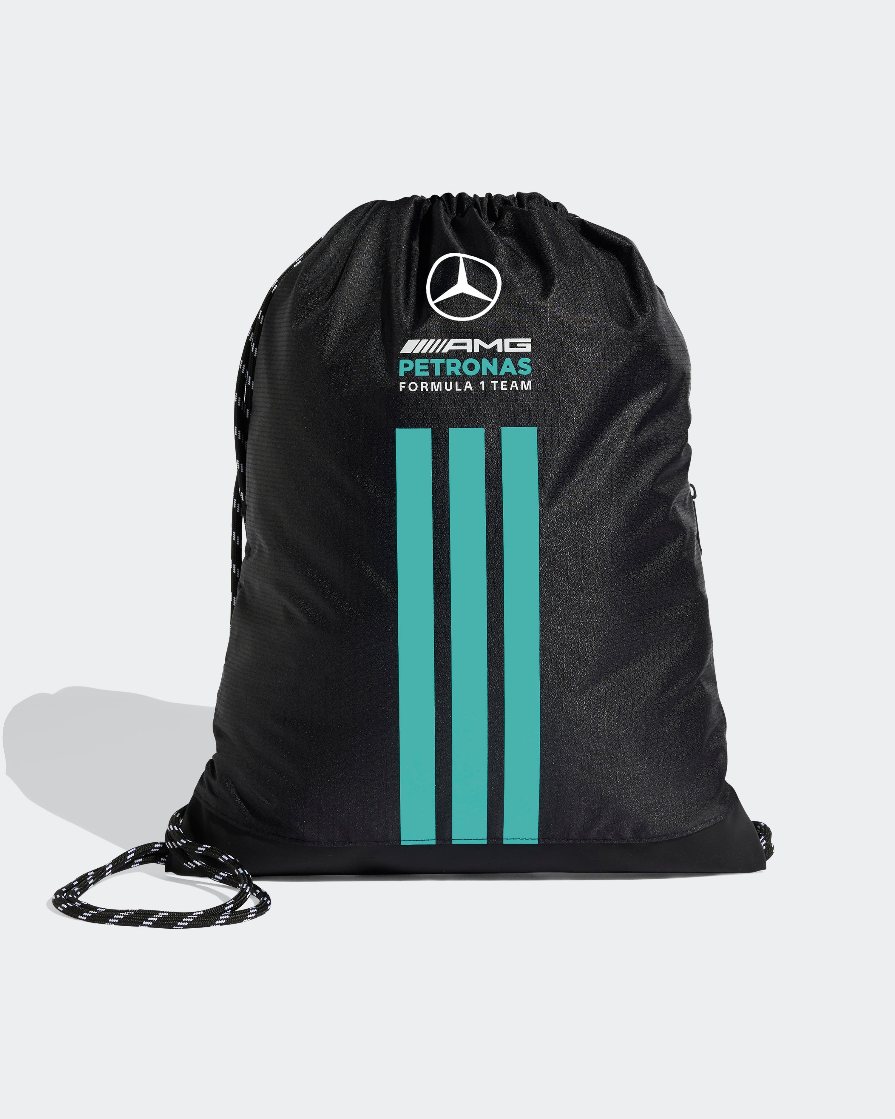 DNA Gymsack Black — primary product view showing Mercedes-AMG PETRONAS F1 styling and product details | Dash Racegear