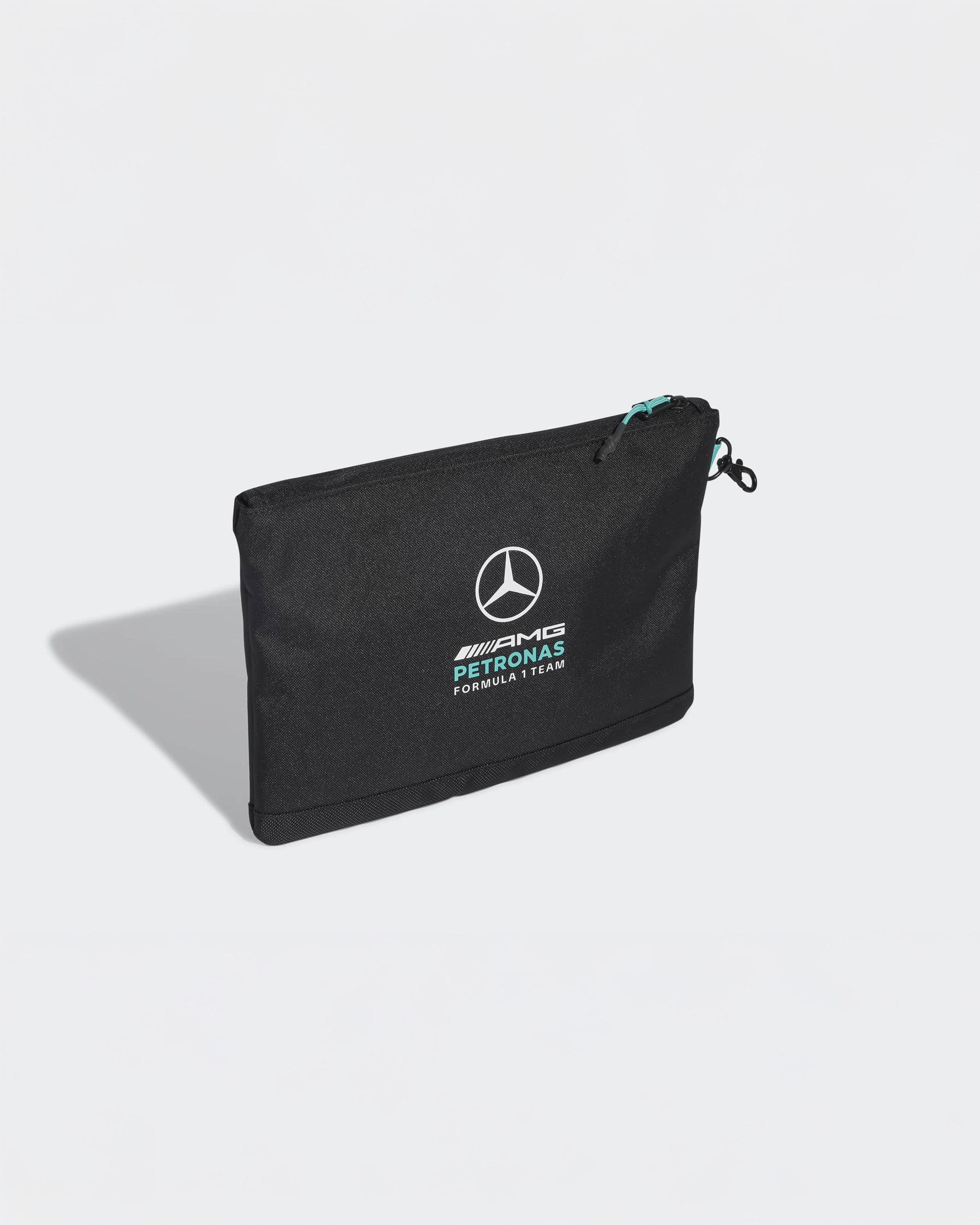 DNA Washbag Black — close-up design detail showing Mercedes-AMG PETRONAS F1 styling and product details | Dash Racegear