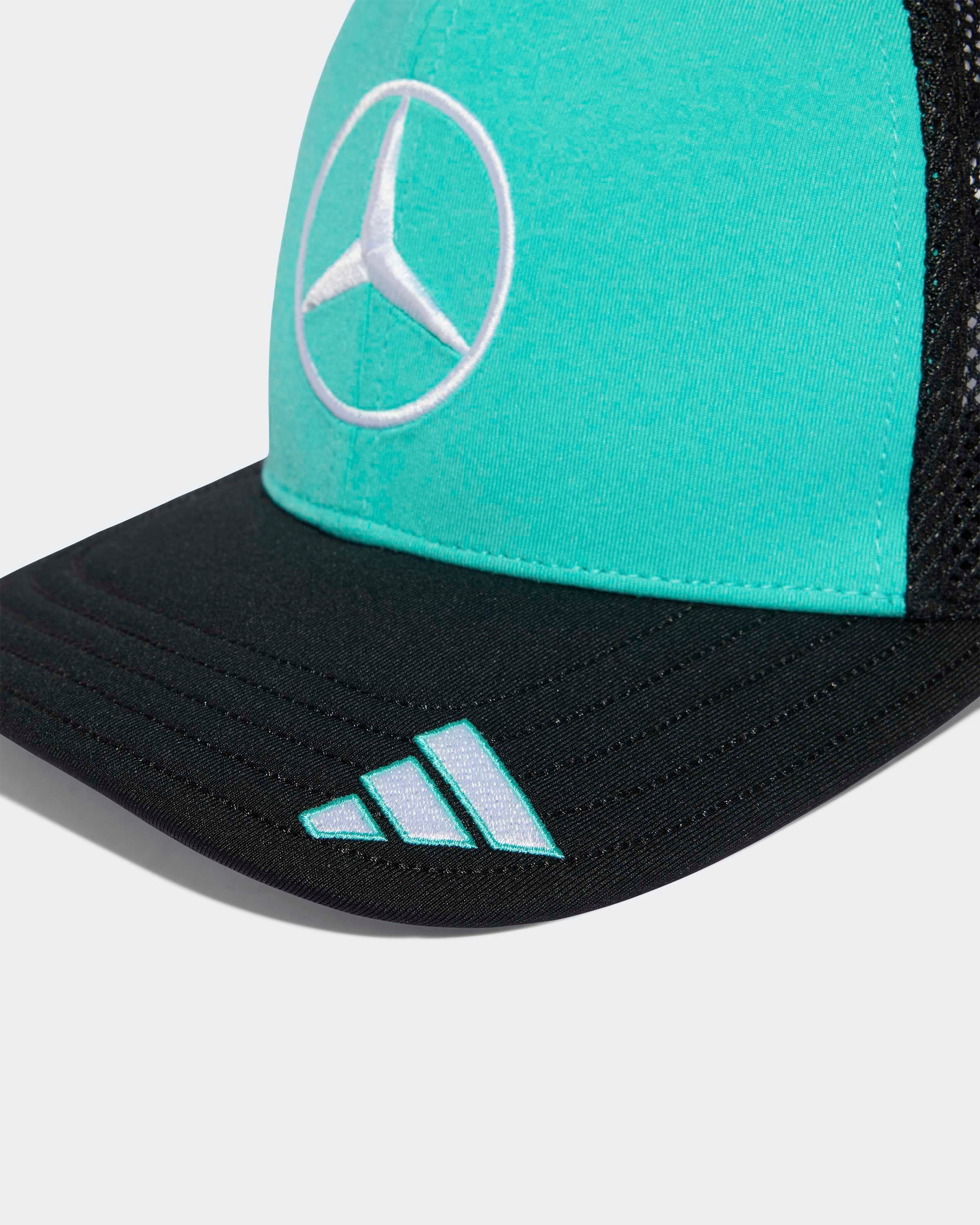 Las Vegas Trucker Cap Teal — additional product detail showing Mercedes-AMG PETRONAS F1 styling and product details | Dash Racegear