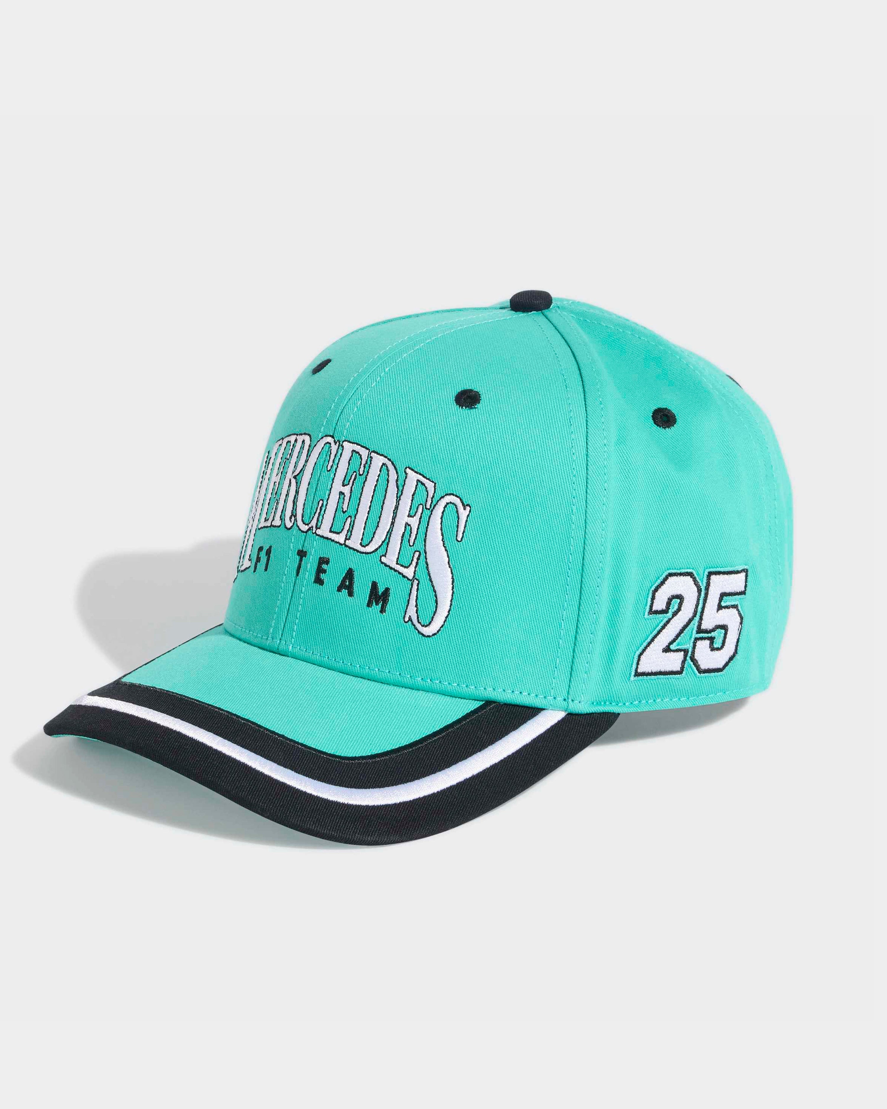 Las Vegas Snapback Cap Teal — primary product view showing Mercedes-AMG PETRONAS F1 styling and product details | Dash Racegear