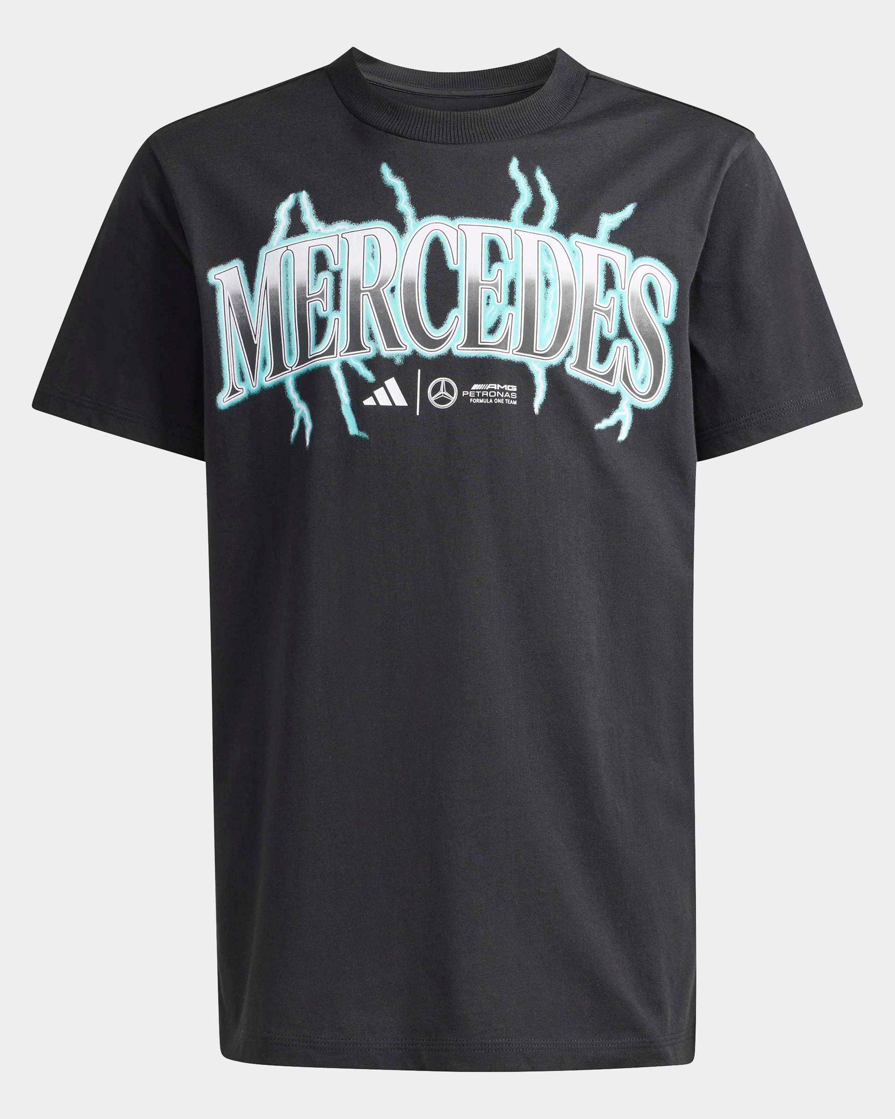 Kids Mercedes Graphic T-shirt Black — primary product view showing Mercedes-AMG PETRONAS F1 styling and product details | Dash Racegear