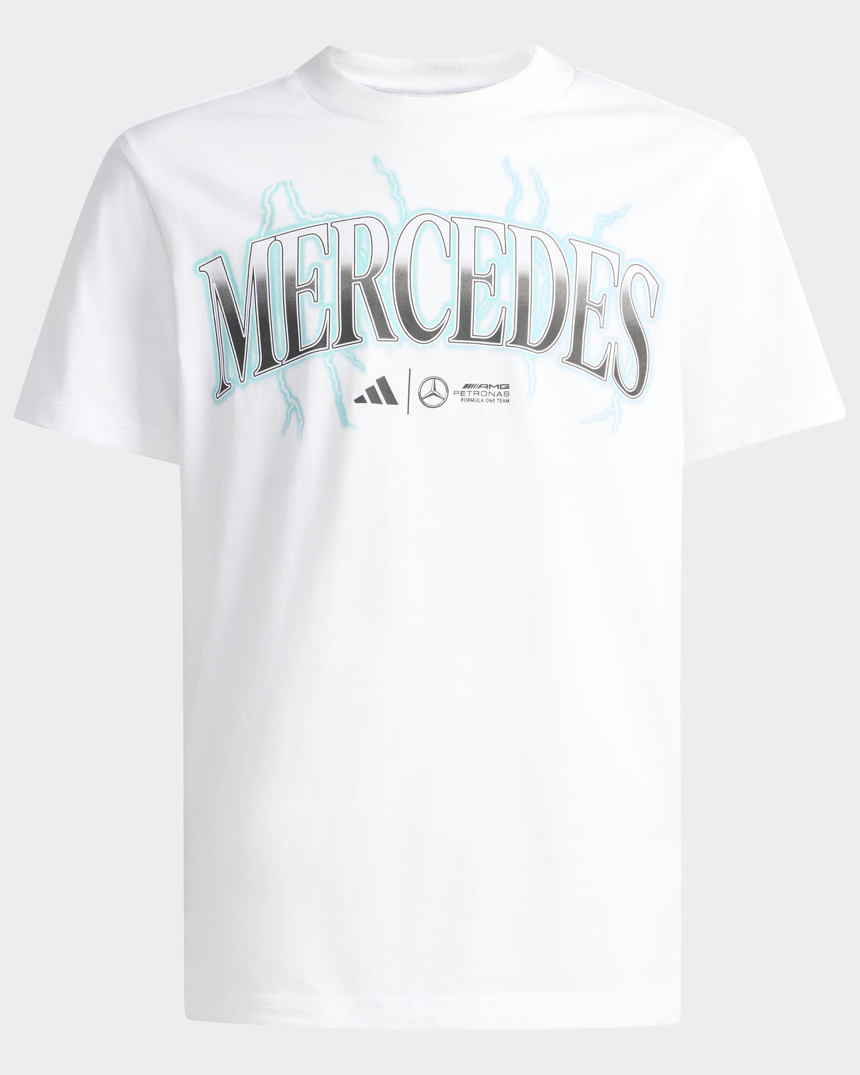 Kids Mercedes Graphic T-shirt White — primary product view showing Mercedes-AMG PETRONAS F1 styling and product details | Dash Racegear