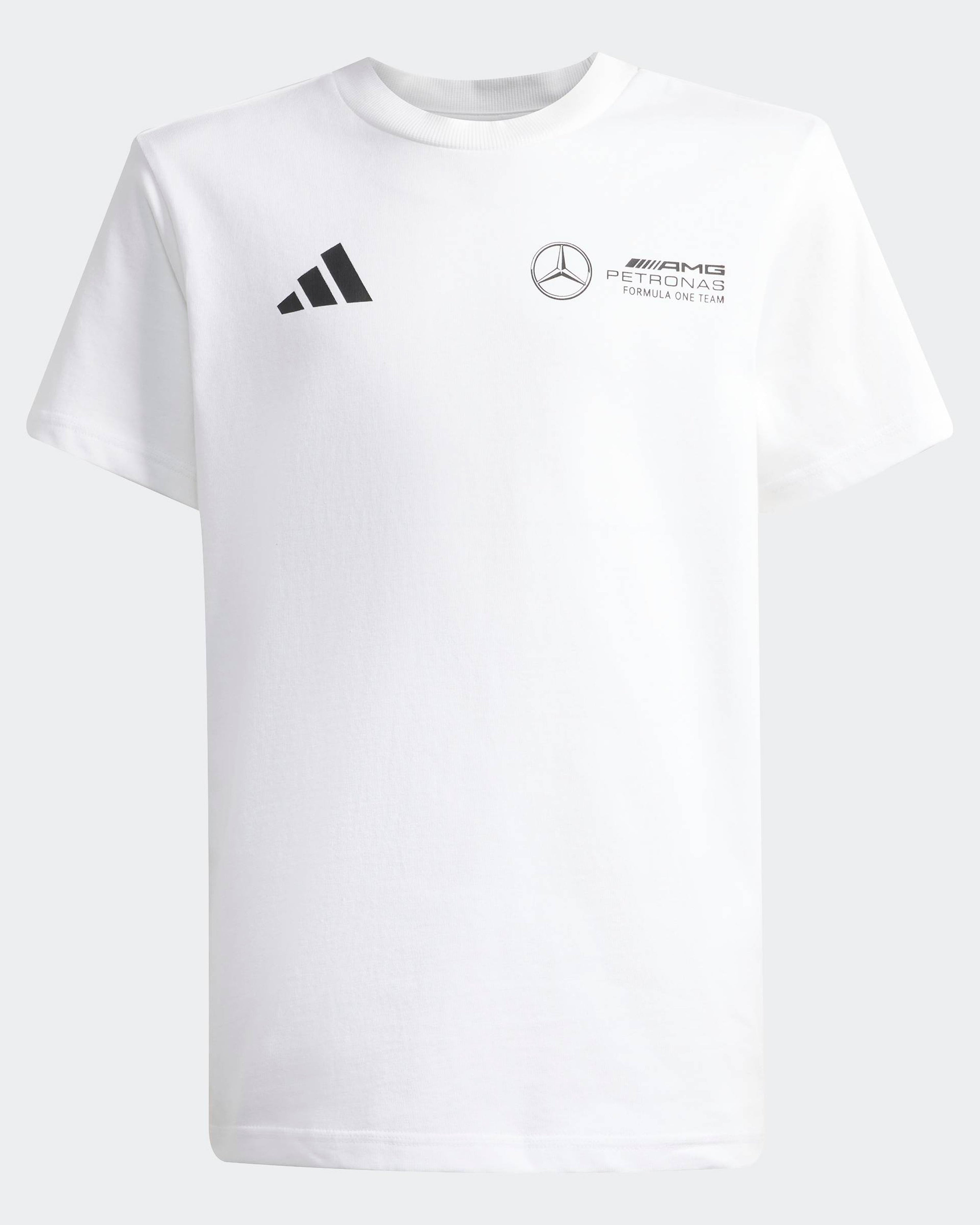 Kids World Tour Graphic T-shirt White — primary product view showing Mercedes-AMG PETRONAS F1 styling and product details | Dash Racegear
