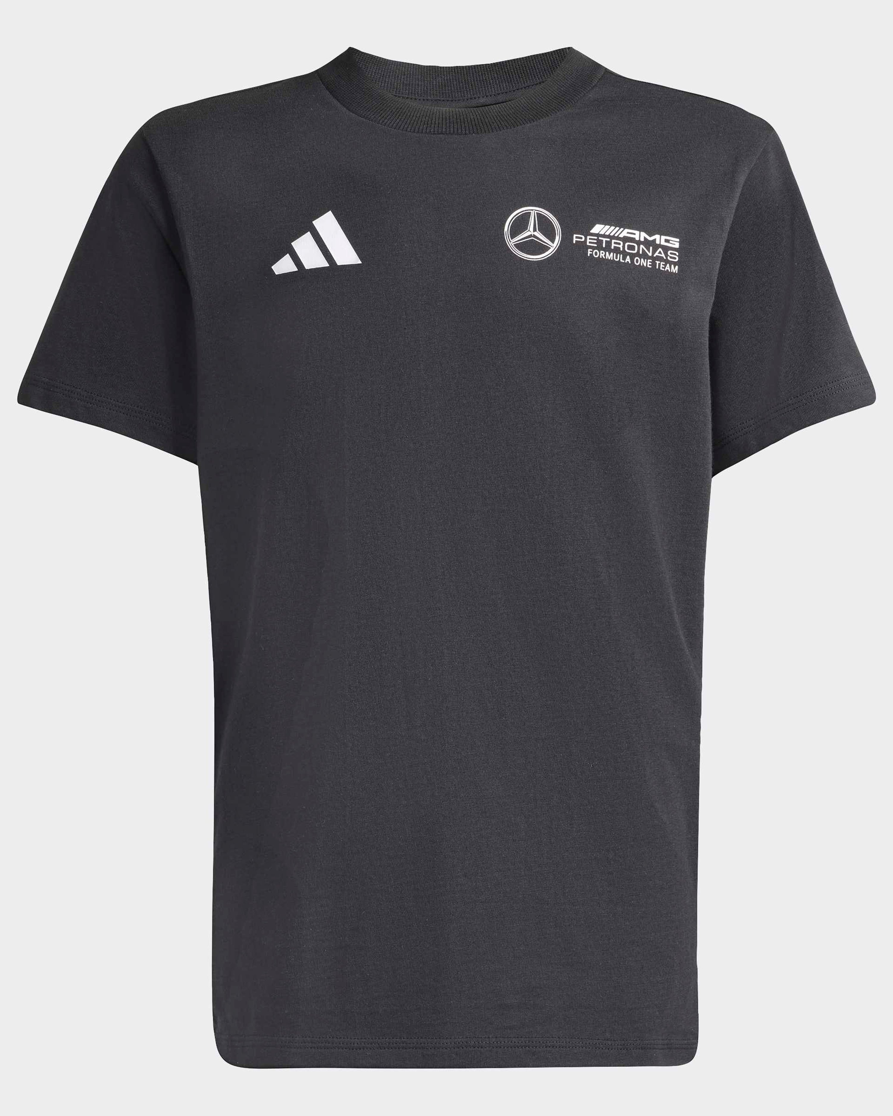 Kids World Tour Graphic T-shirt Black — primary product view showing Mercedes-AMG PETRONAS F1 styling and product details | Dash Racegear