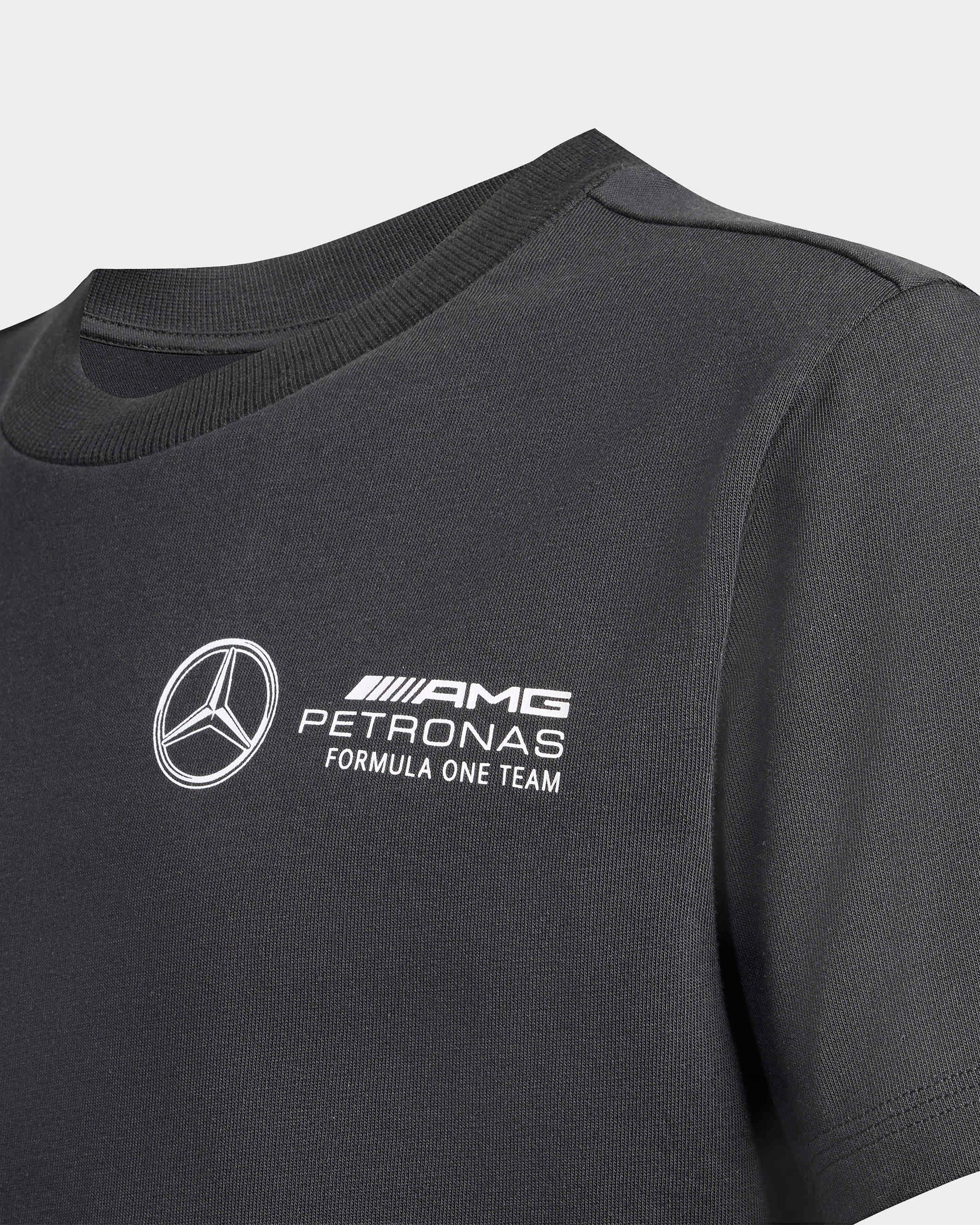 Kids World Tour Graphic T-shirt Black — additional product detail showing Mercedes-AMG PETRONAS F1 styling and product details | Dash Racegear