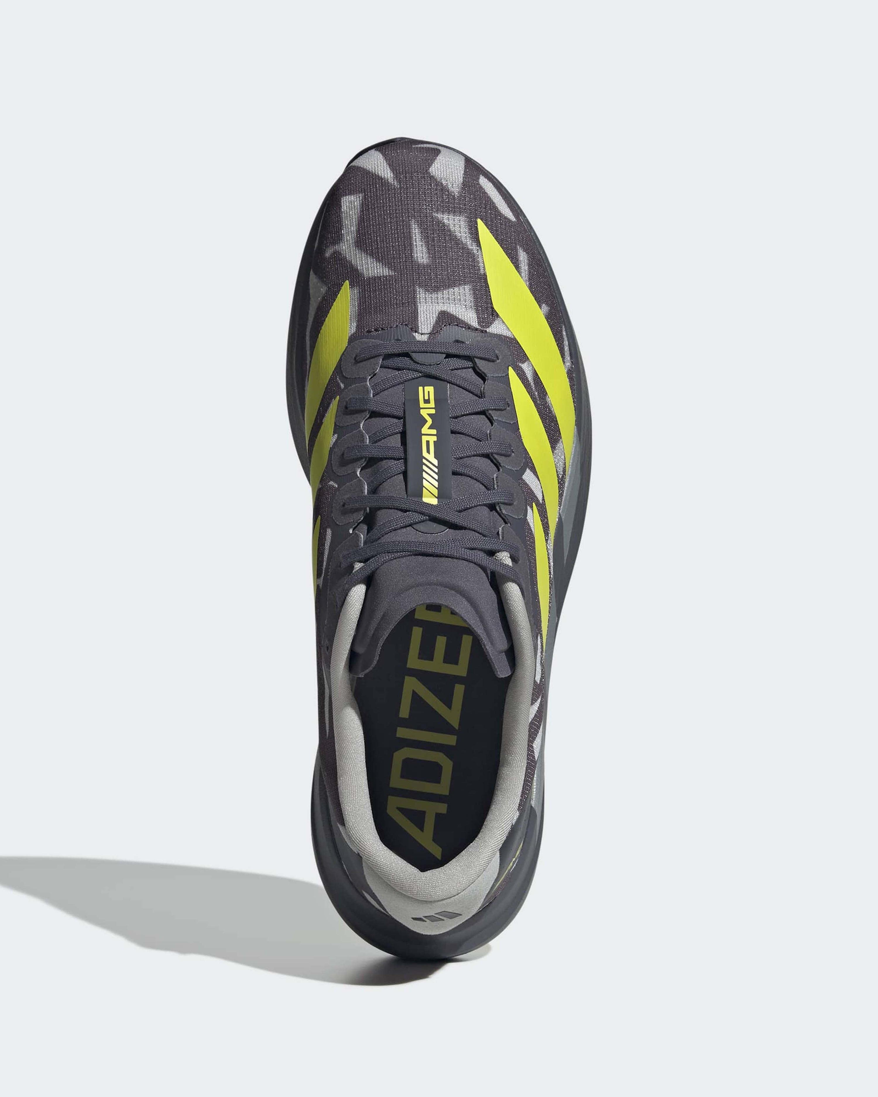 Adizero AMG Evo SL Shoes Grey — alternate product angle showing Mercedes-AMG PETRONAS F1 styling and product details | Dash Racegear