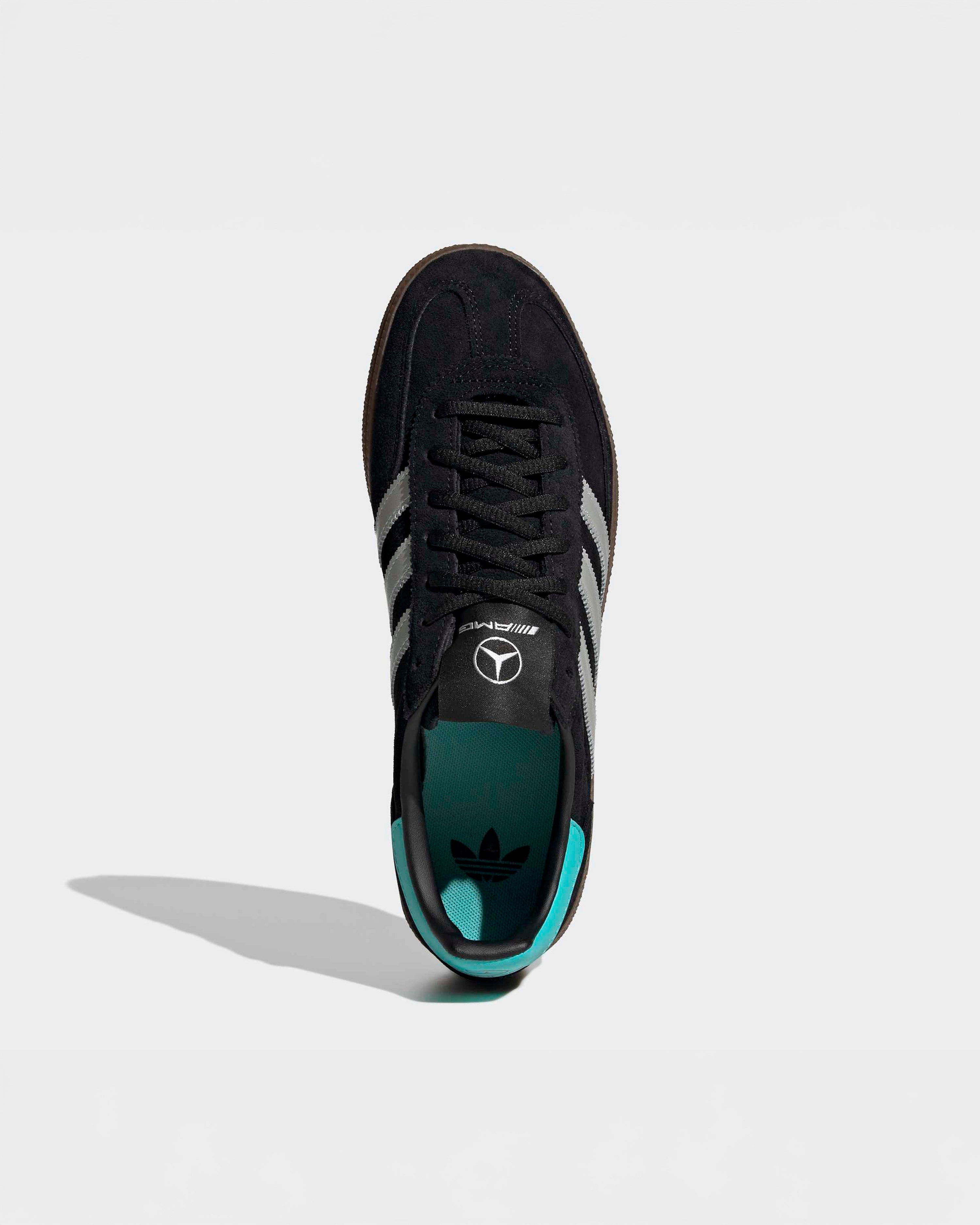 Handball Spezial Shoes Black — alternate product angle showing Mercedes-AMG PETRONAS F1 styling and product details | Dash Racegear