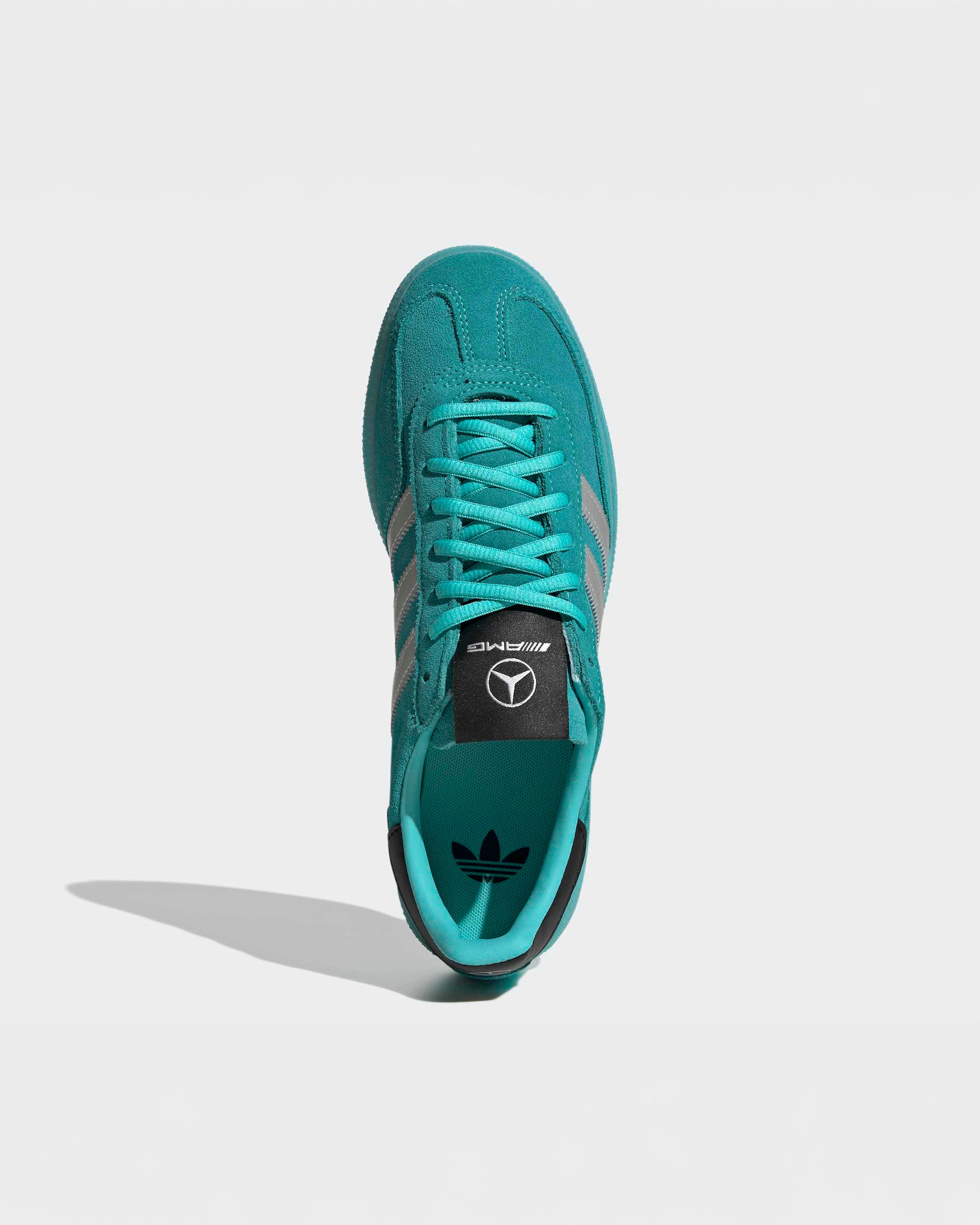 Handball Spezial Shoes Teal — alternate product angle showing Mercedes-AMG PETRONAS F1 styling and product details | Dash Racegear