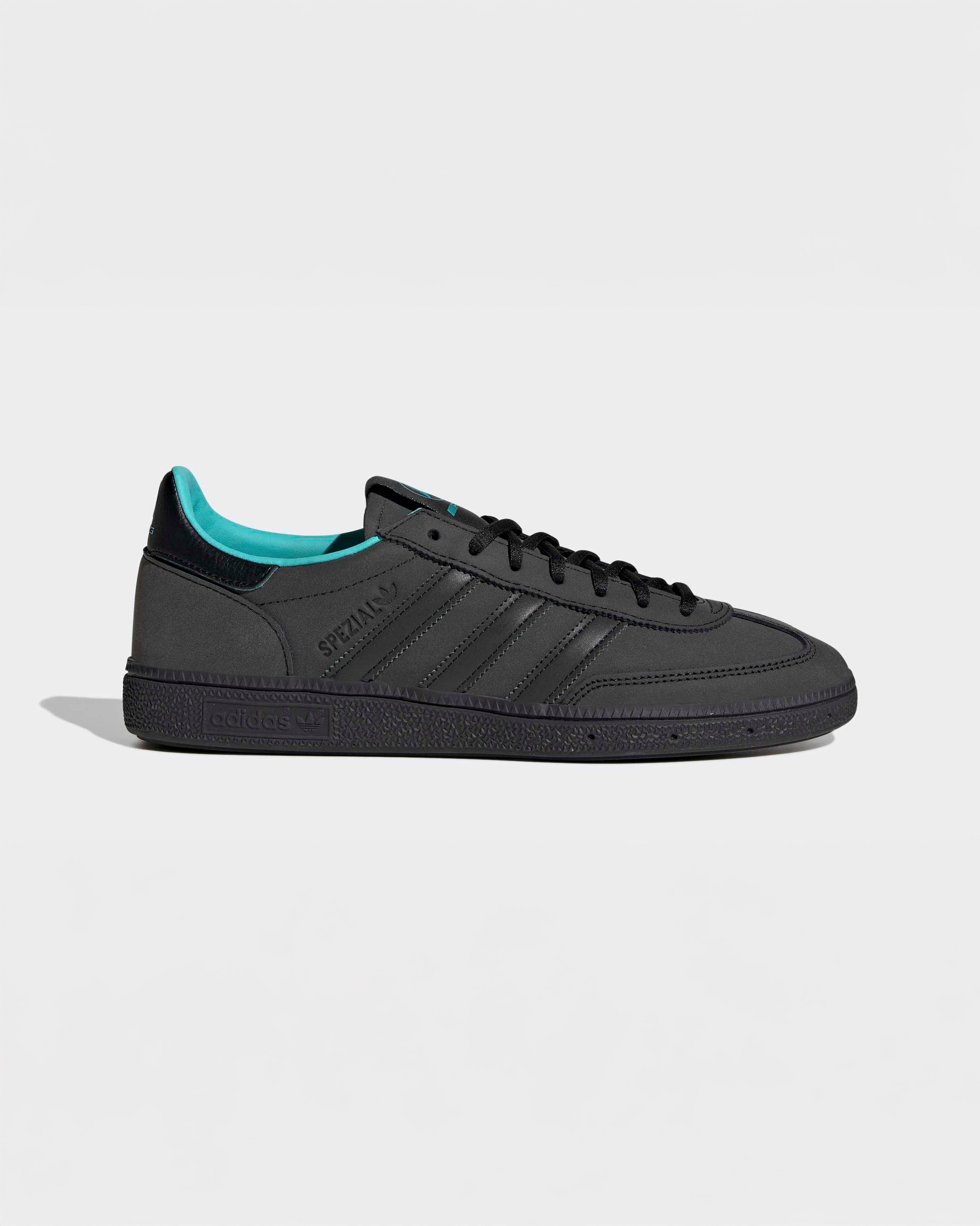 Handball Spezial Shoes Midnight Black — primary product view showing Mercedes-AMG PETRONAS F1 styling and product details | Dash Racegear