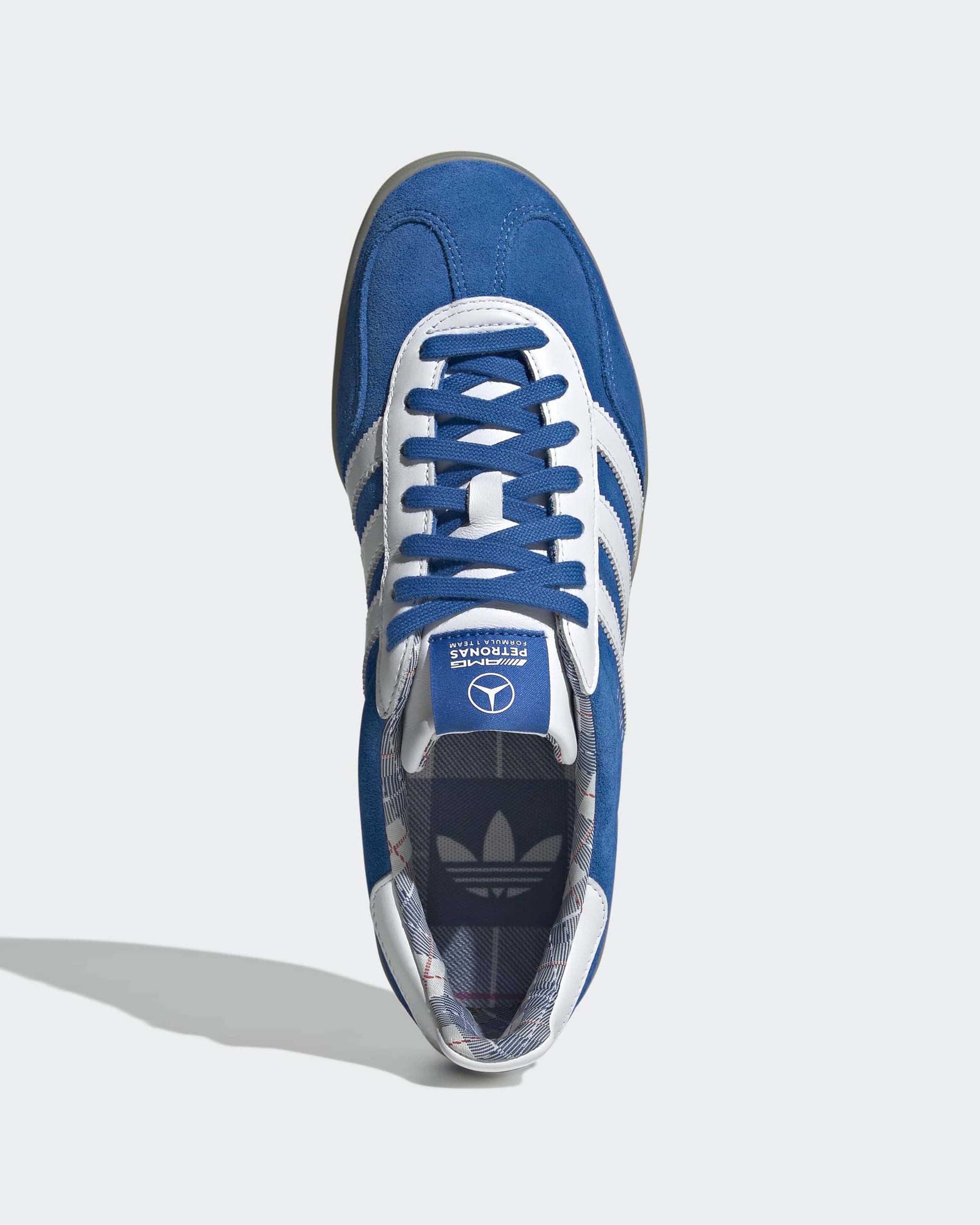 Gazelle Indoor Shoes Blue — alternate product angle showing Mercedes-AMG PETRONAS F1 styling and product details | Dash Racegear