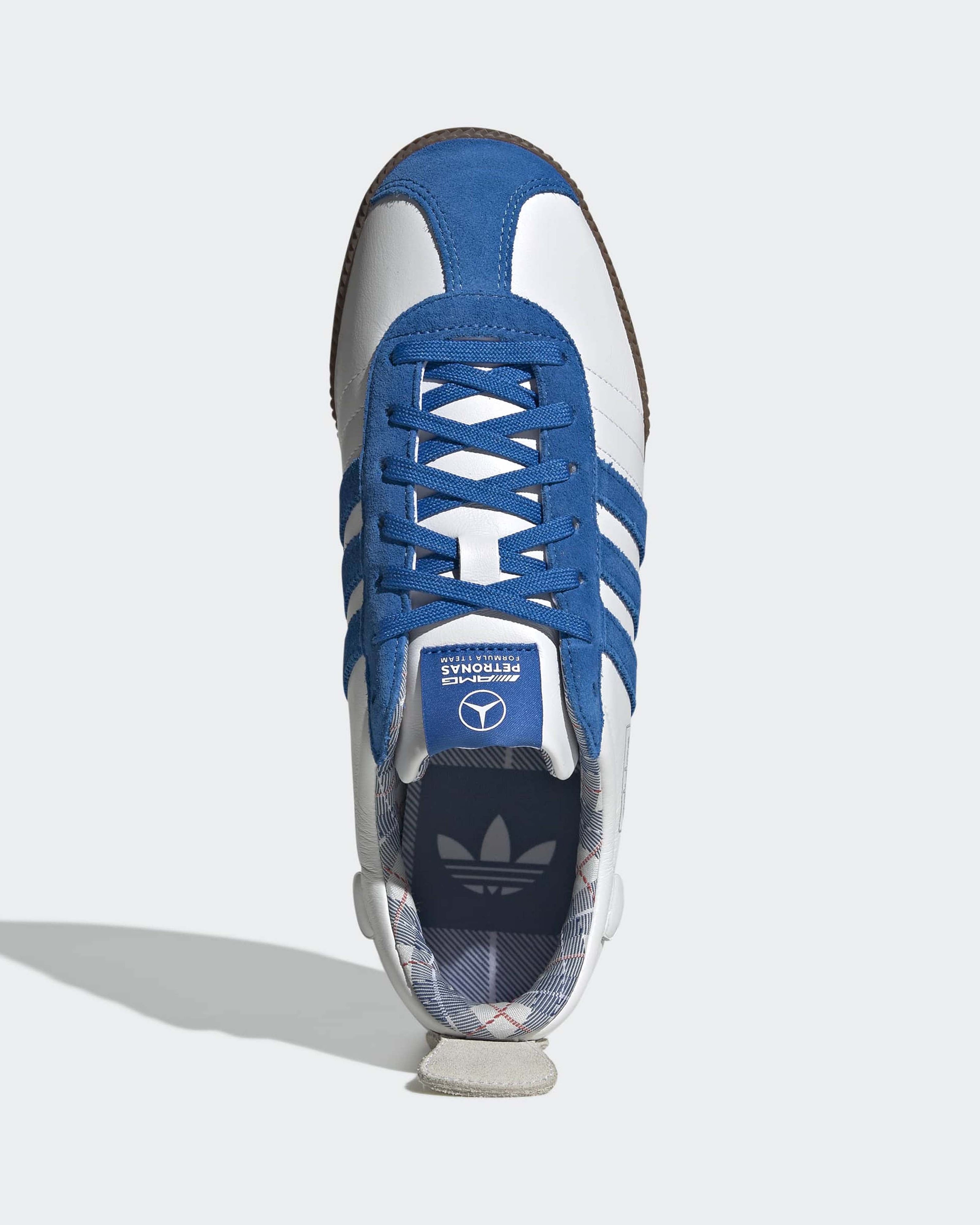 Samba 62 Super Shoes White — alternate product angle showing Mercedes-AMG PETRONAS F1 styling and product details | Dash Racegear