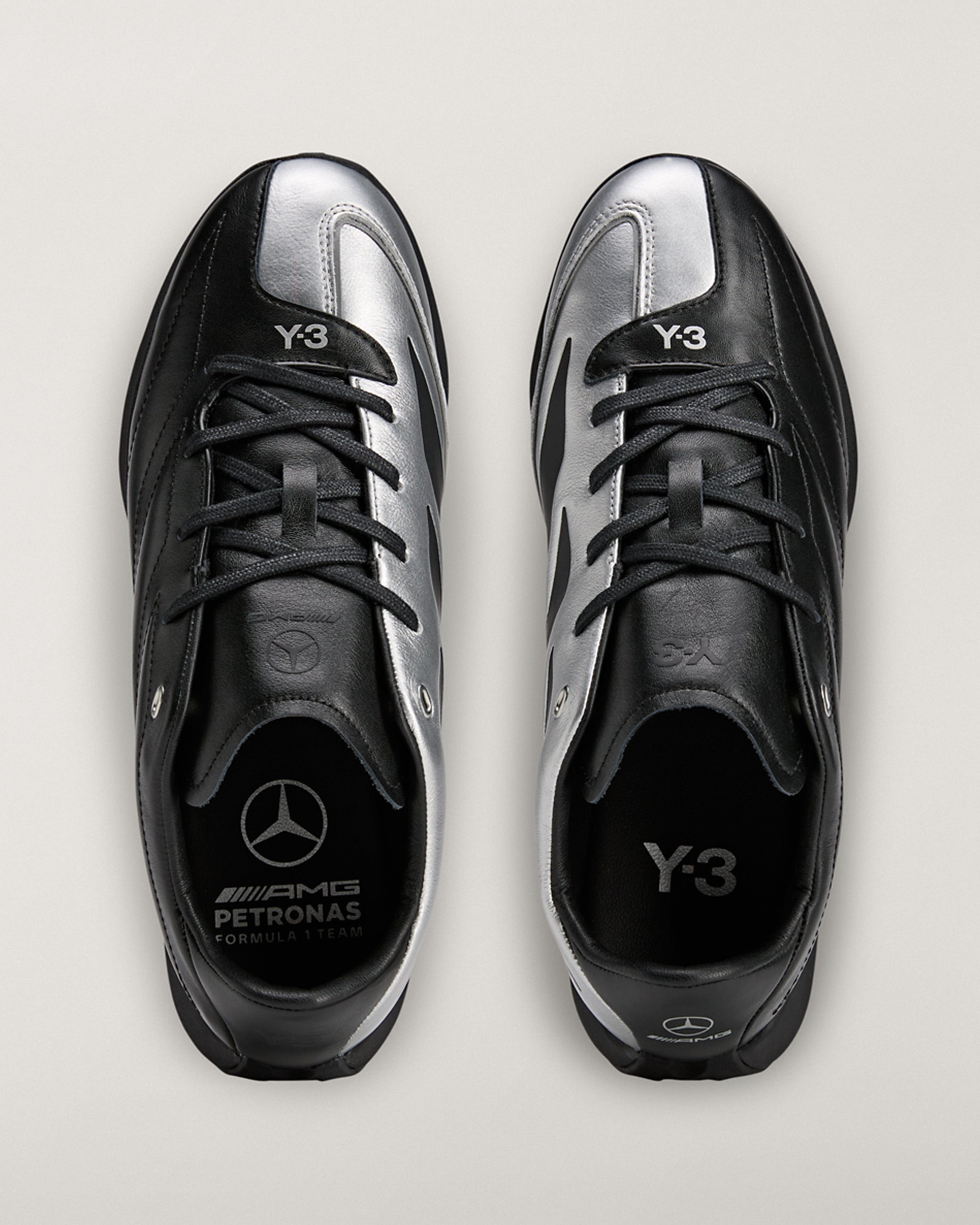 Y-3 Feroza Low Shoes Black — alternate product angle showing Mercedes-AMG PETRONAS F1 styling and product details | Dash Racegear