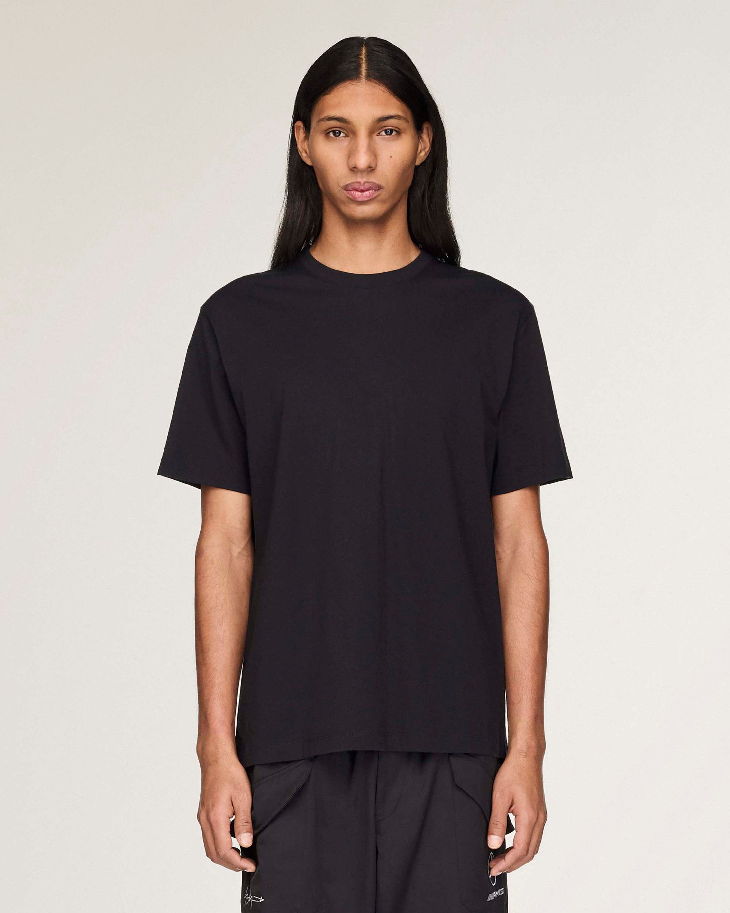 Y-3 Logo Short-Sleeve T-shirt Black — primary product view showing Mercedes-AMG PETRONAS F1 styling and product details | Dash Racegear