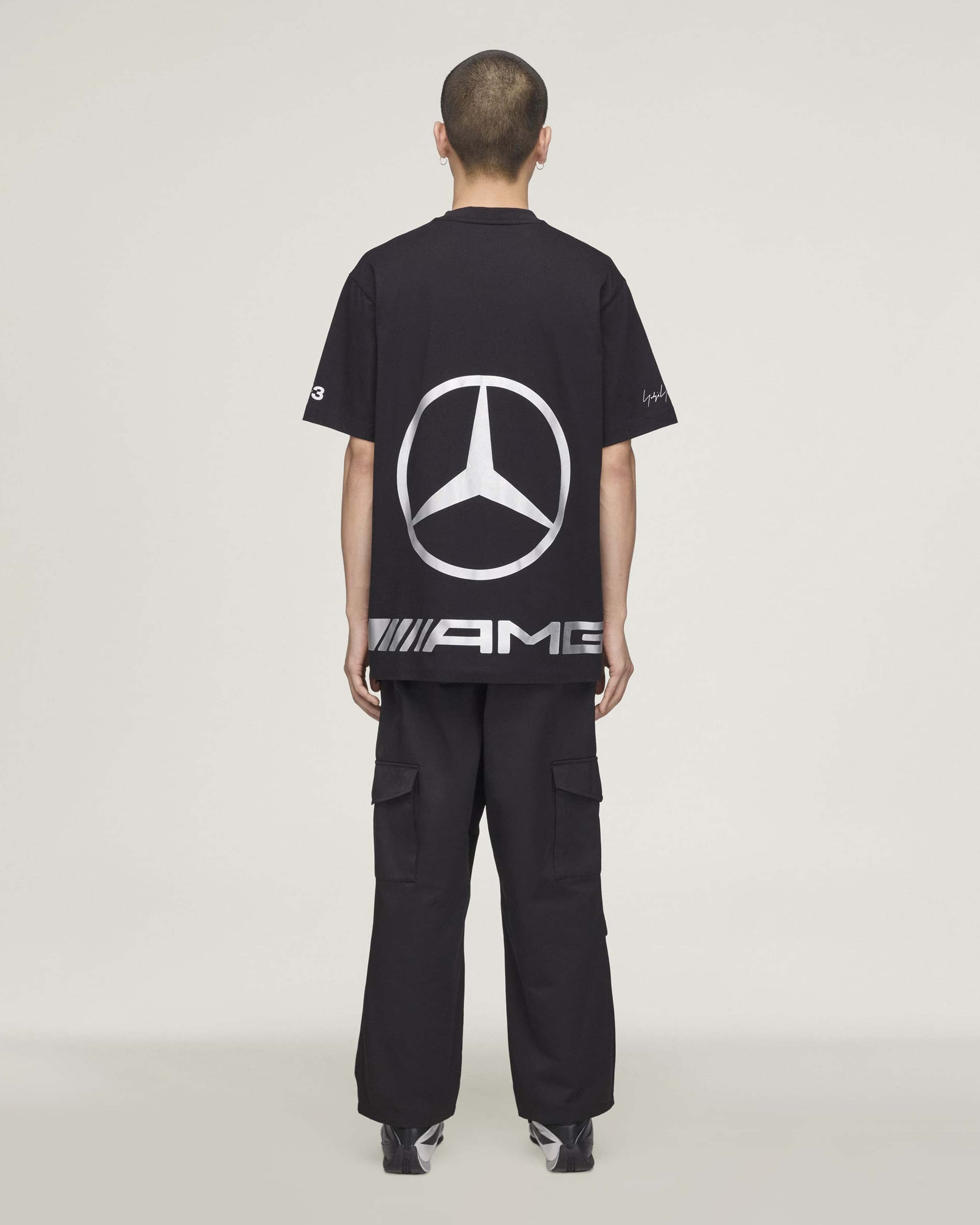 Y-3 Star Logo Short-Sleeve T-shirt Black — alternate product angle showing Mercedes-AMG PETRONAS F1 styling and product details | Dash Racegear