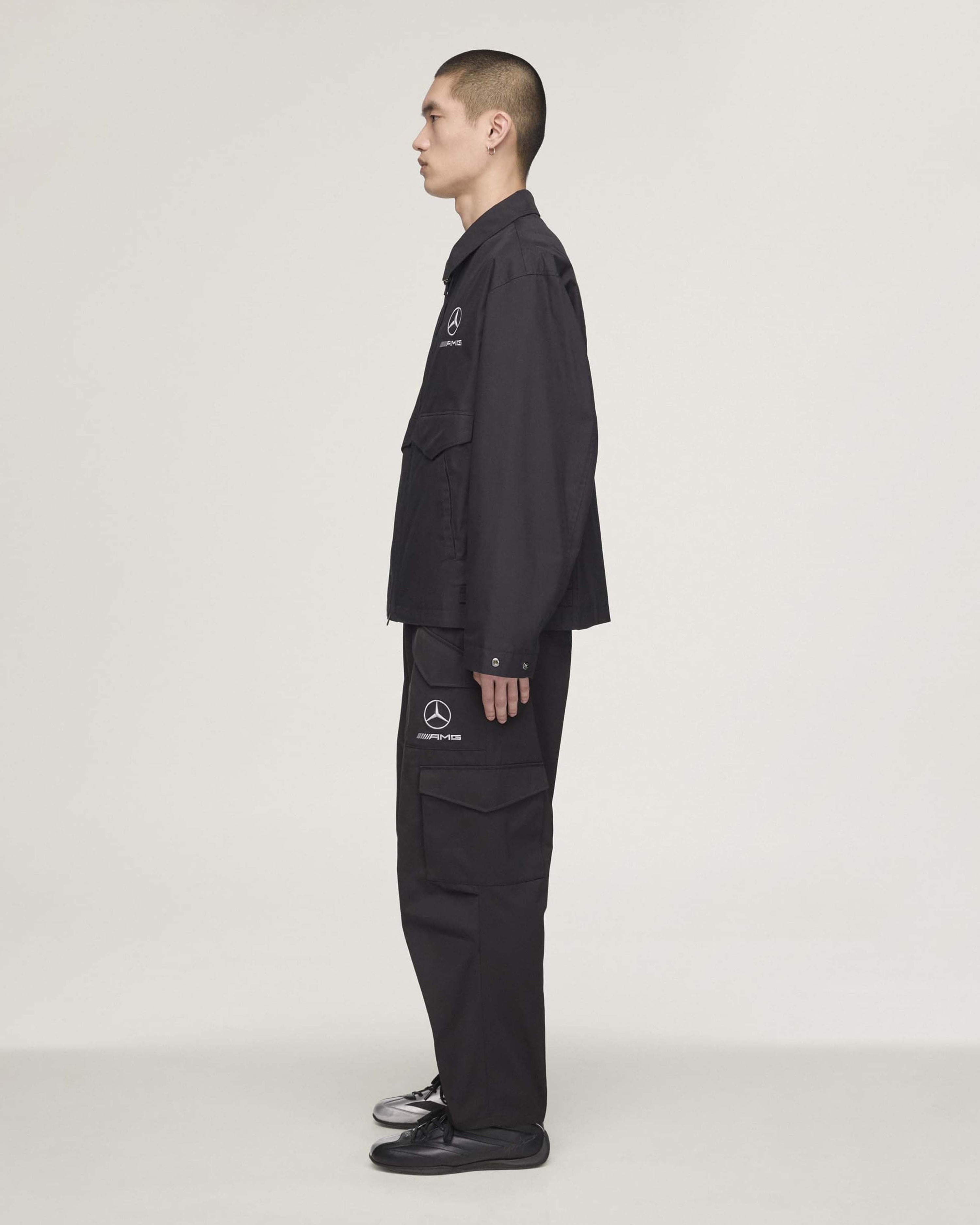 Y-3 Wolf Jacket Black — additional product detail showing Mercedes-AMG PETRONAS F1 styling and product details | Dash Racegear
