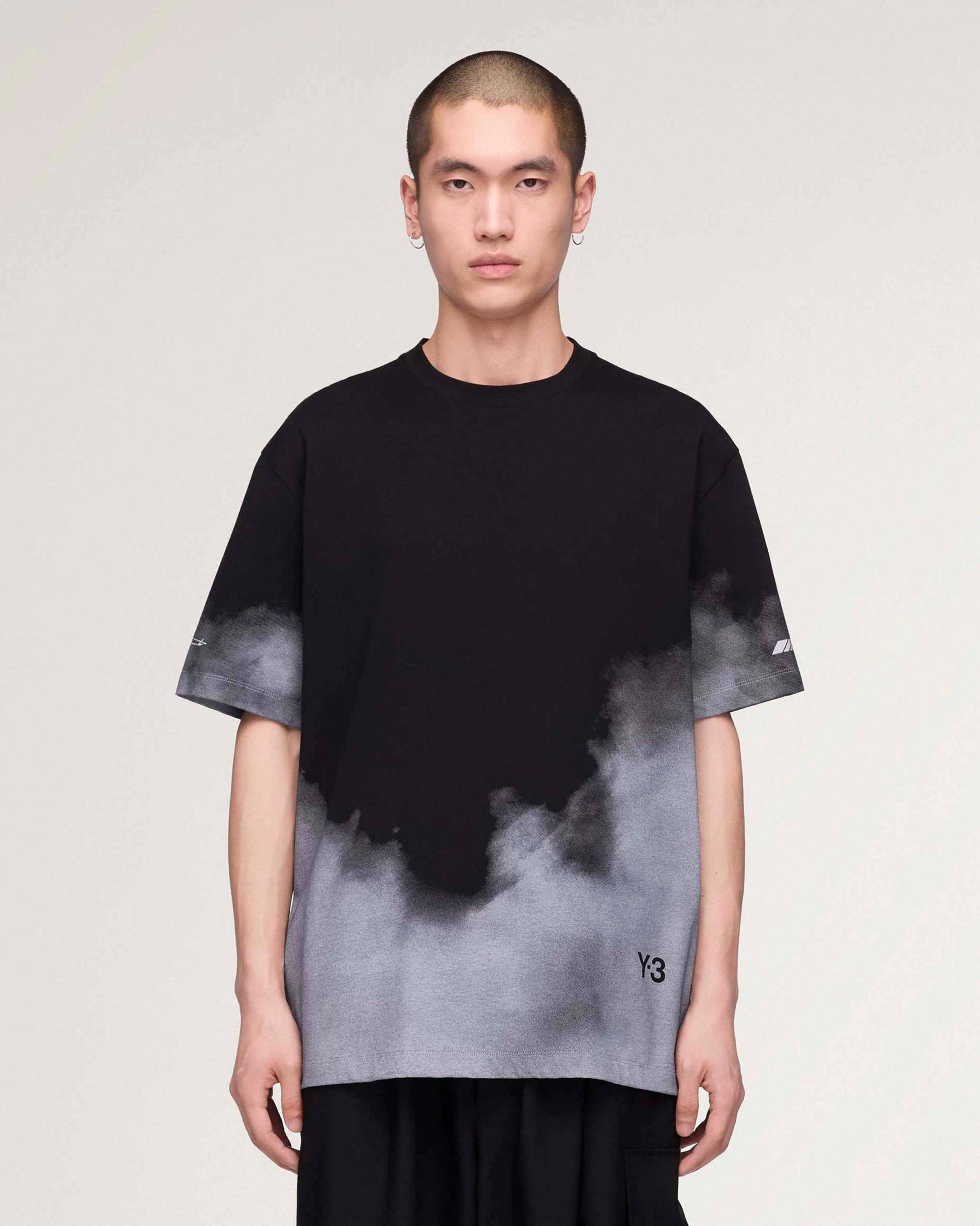 Y-3 Tour Short-Sleeve T-shirt Black — alternate product angle showing Mercedes-AMG PETRONAS F1 styling and product details | Dash Racegear