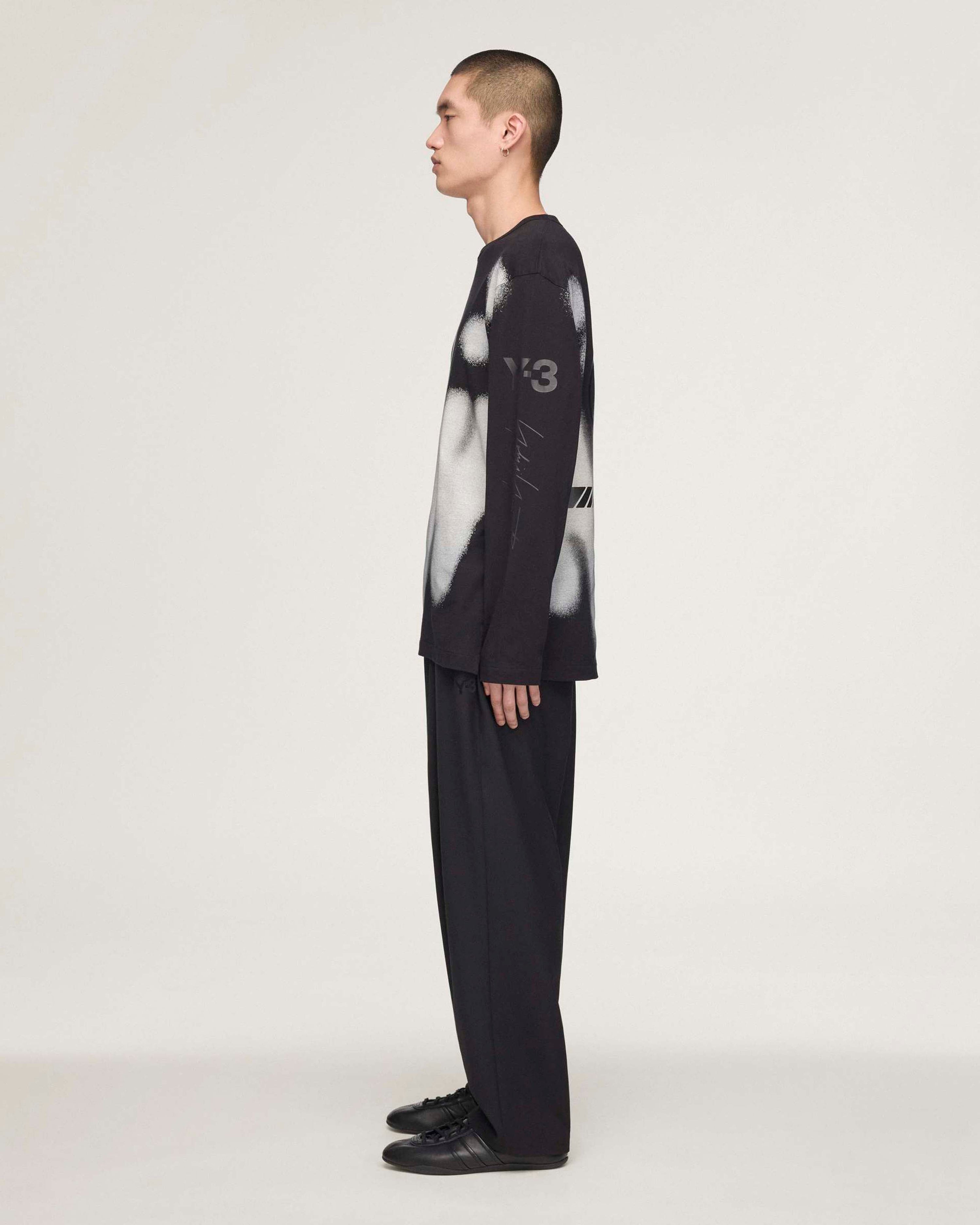 Y-3 Yohji Long-Sleeve T-shirt Black — additional product detail showing Mercedes-AMG PETRONAS F1 styling and product details | Dash Racegear
