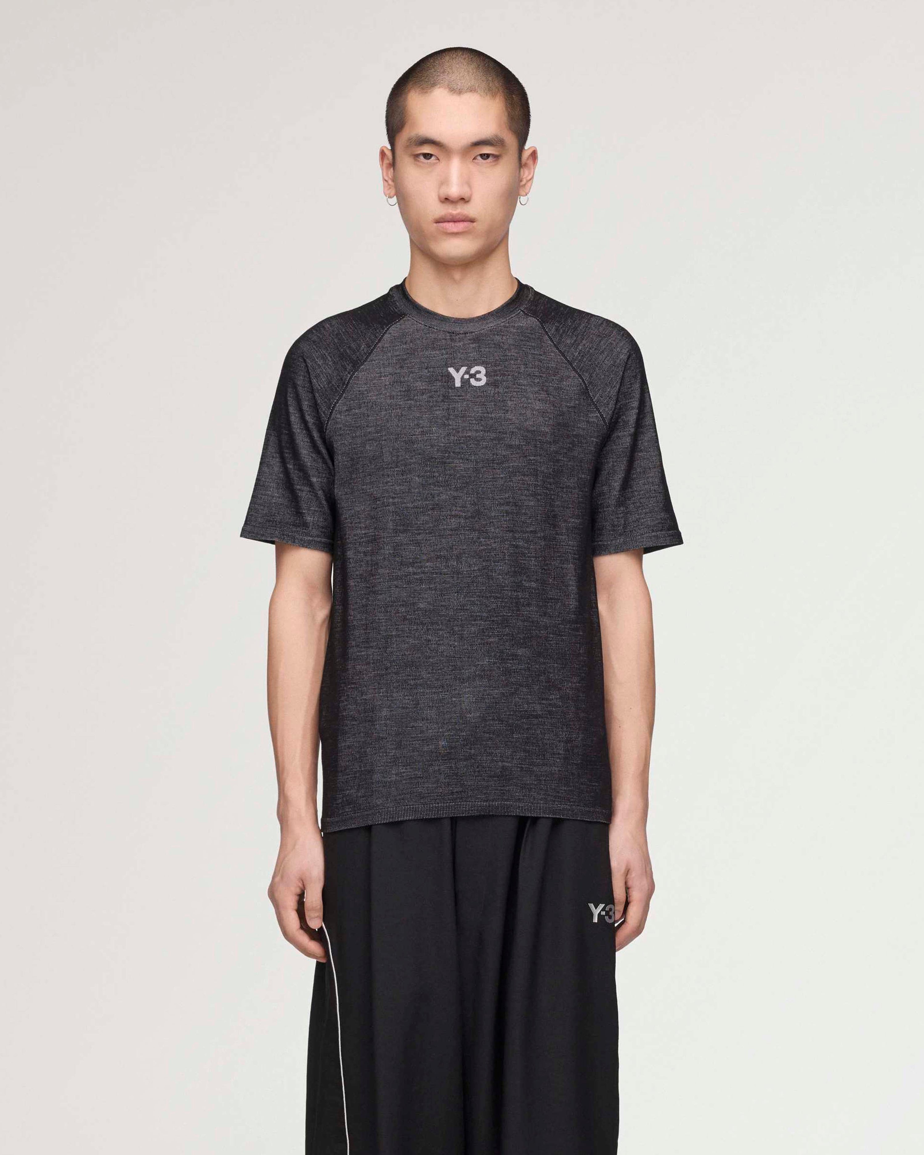 Y-3 Engineered T-shirt Black — primary product view showing Mercedes-AMG PETRONAS F1 styling and product details | Dash Racegear