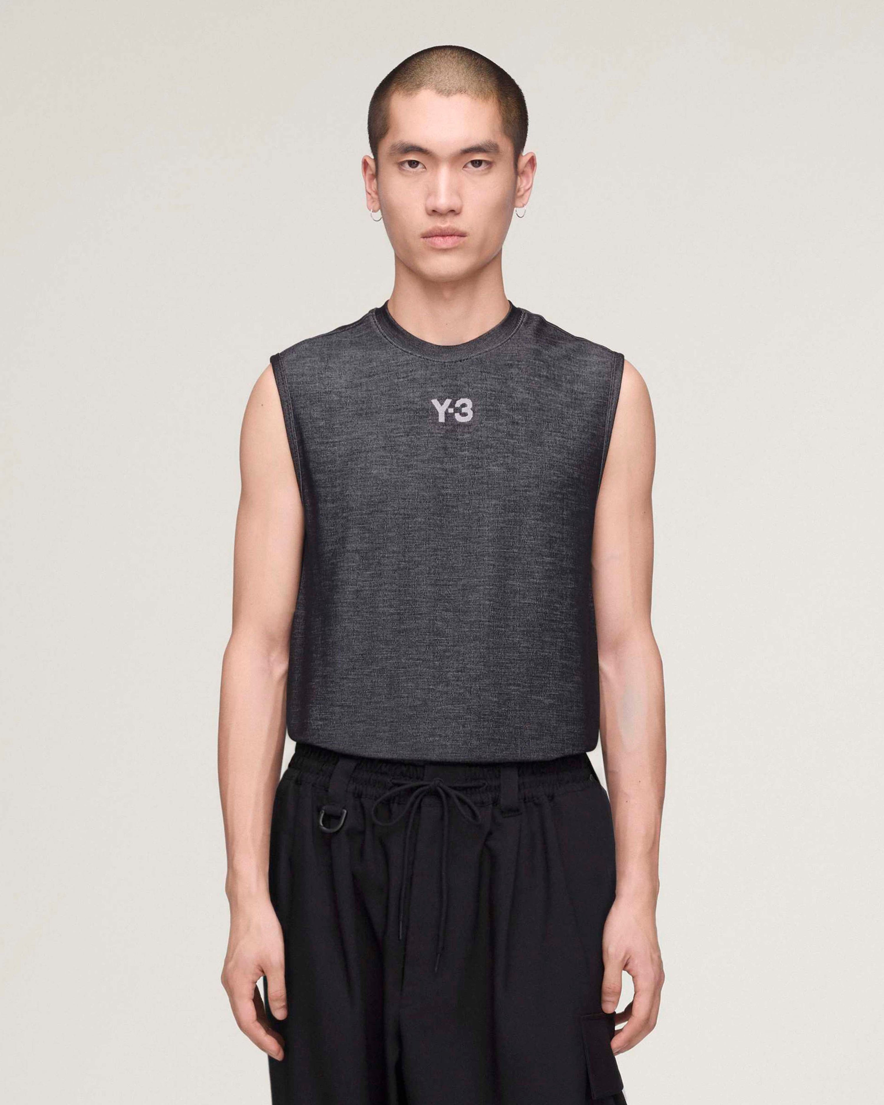 Y-3 Engineered Tank Top Black — primary product view showing Mercedes-AMG PETRONAS F1 styling and product details | Dash Racegear