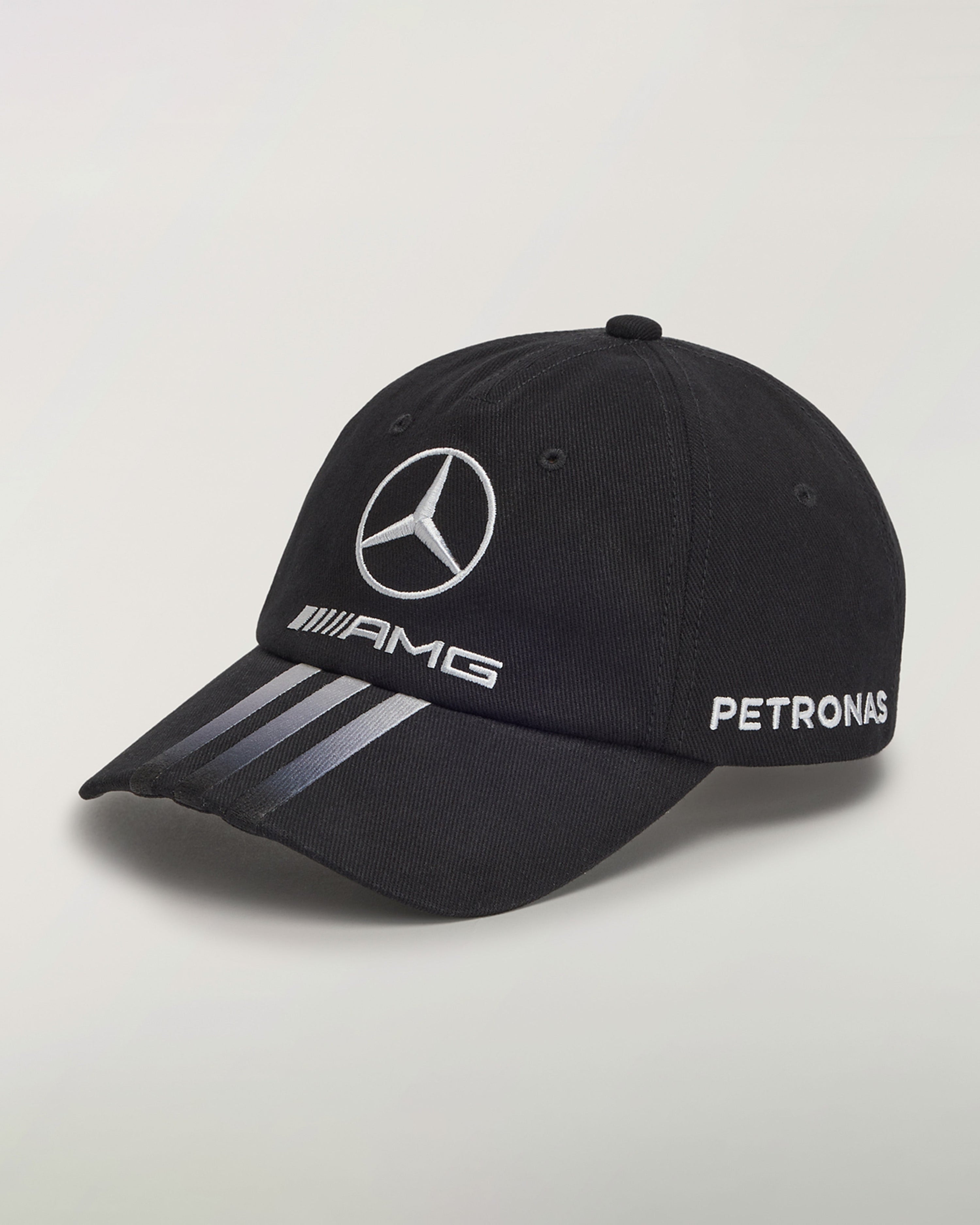 Y-3 Dad Cap Black — primary product view showing Mercedes-AMG PETRONAS F1 styling and product details | Dash Racegear