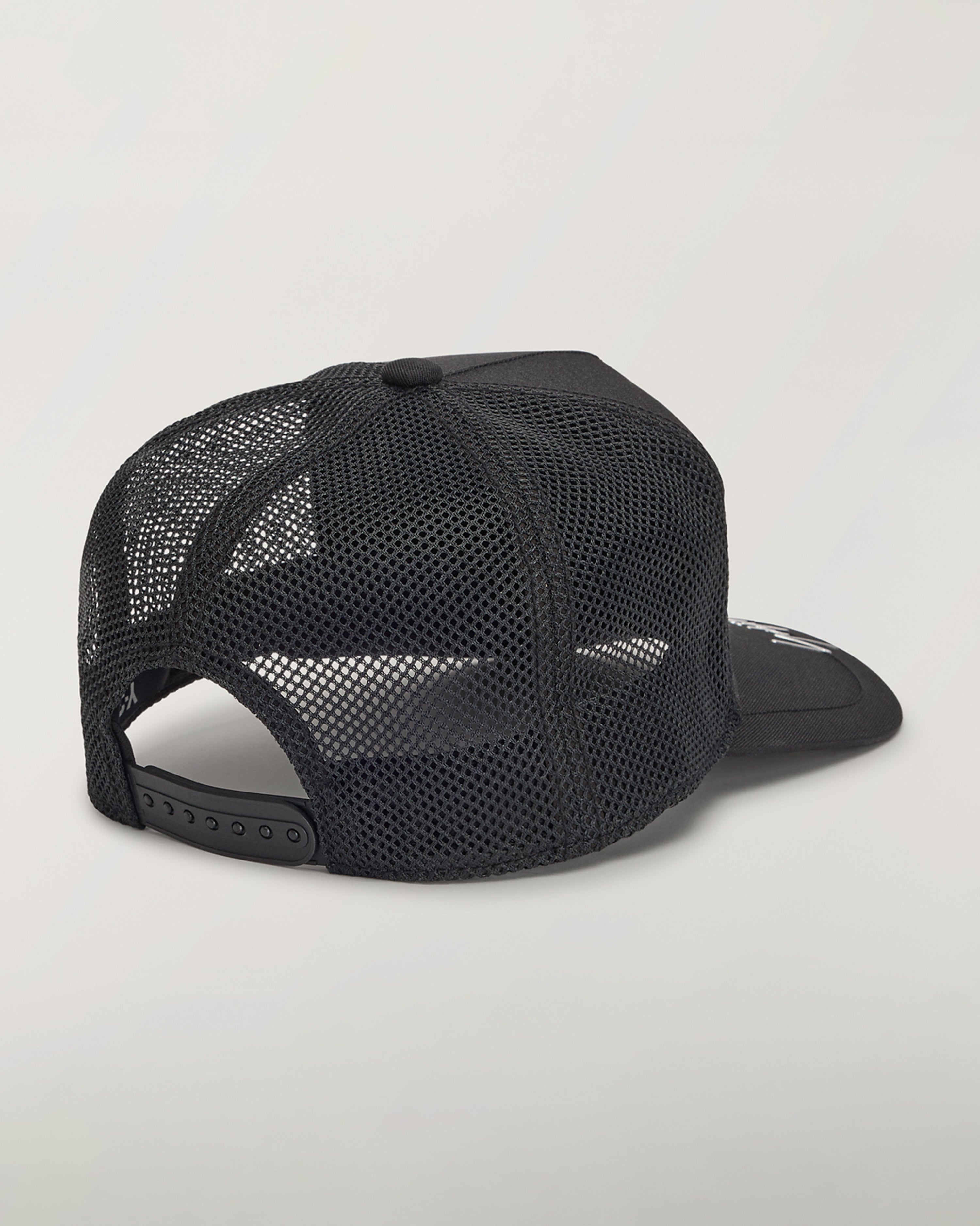 Y-3 Trucker Cap Black — close-up design detail showing Mercedes-AMG PETRONAS F1 styling and product details | Dash Racegear