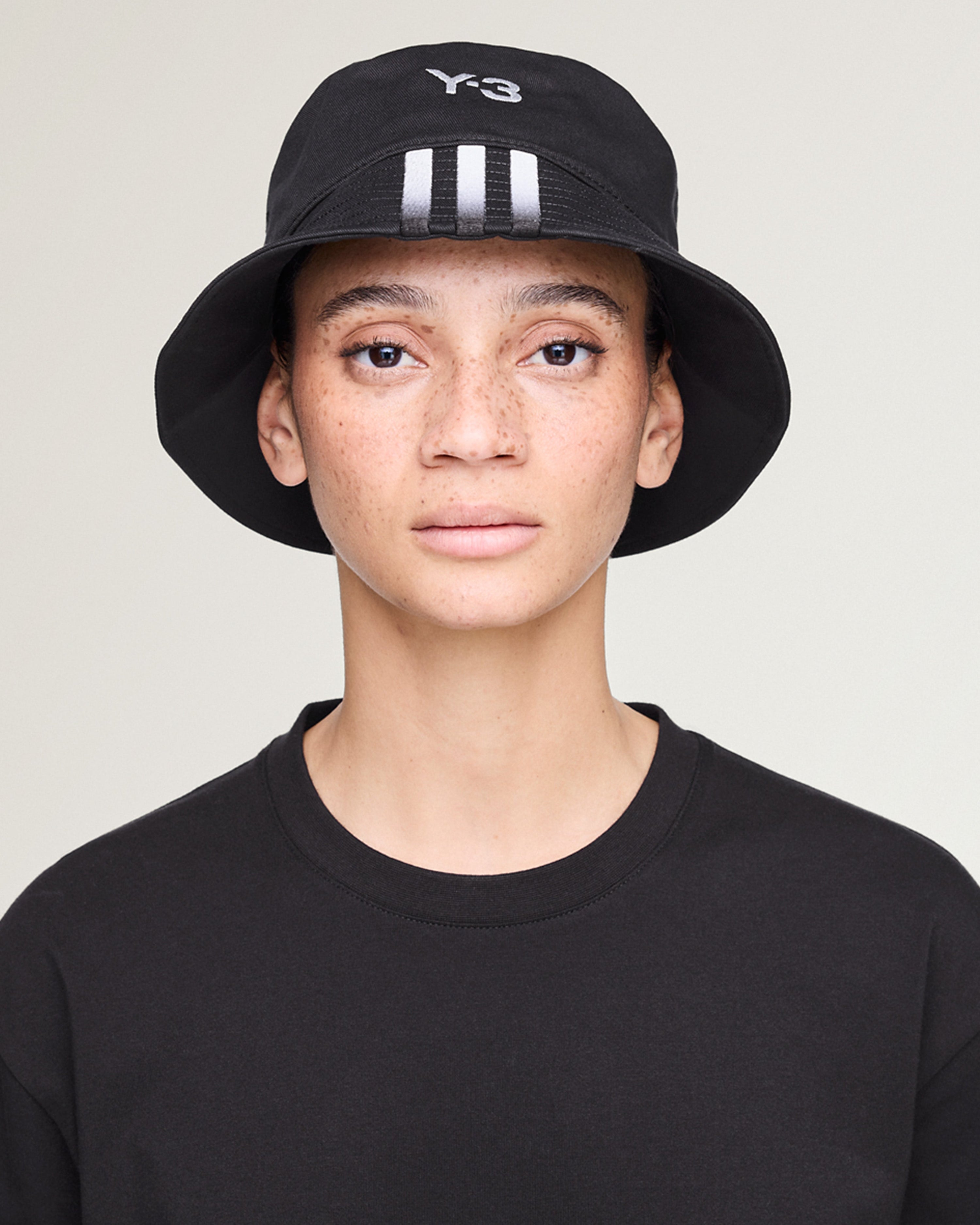 Y-3 Bucket Hat Black — alternate product angle showing Mercedes-AMG PETRONAS F1 styling and product details | Dash Racegear