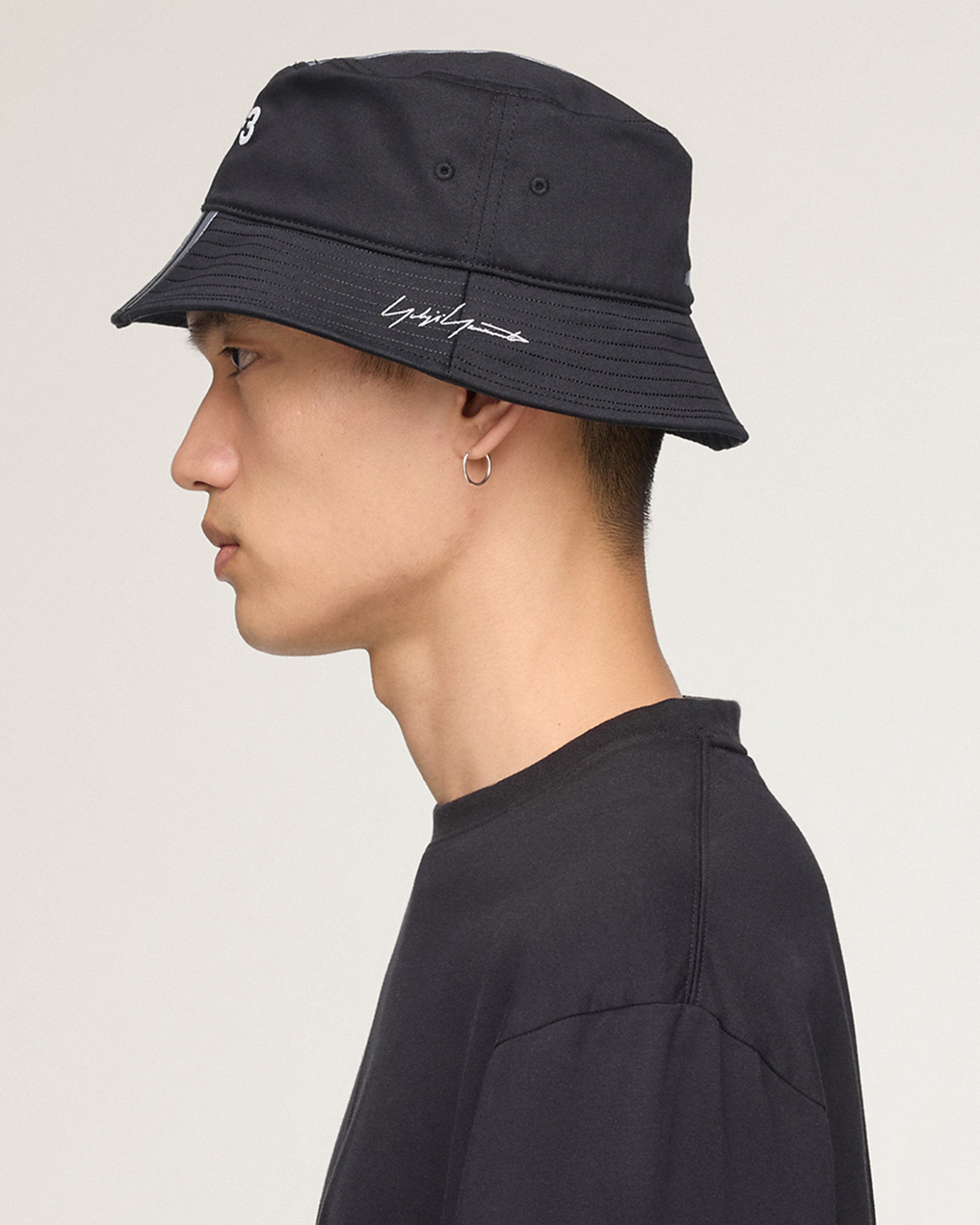 Y-3 Bucket Hat Black — additional product detail showing Mercedes-AMG PETRONAS F1 styling and product details | Dash Racegear