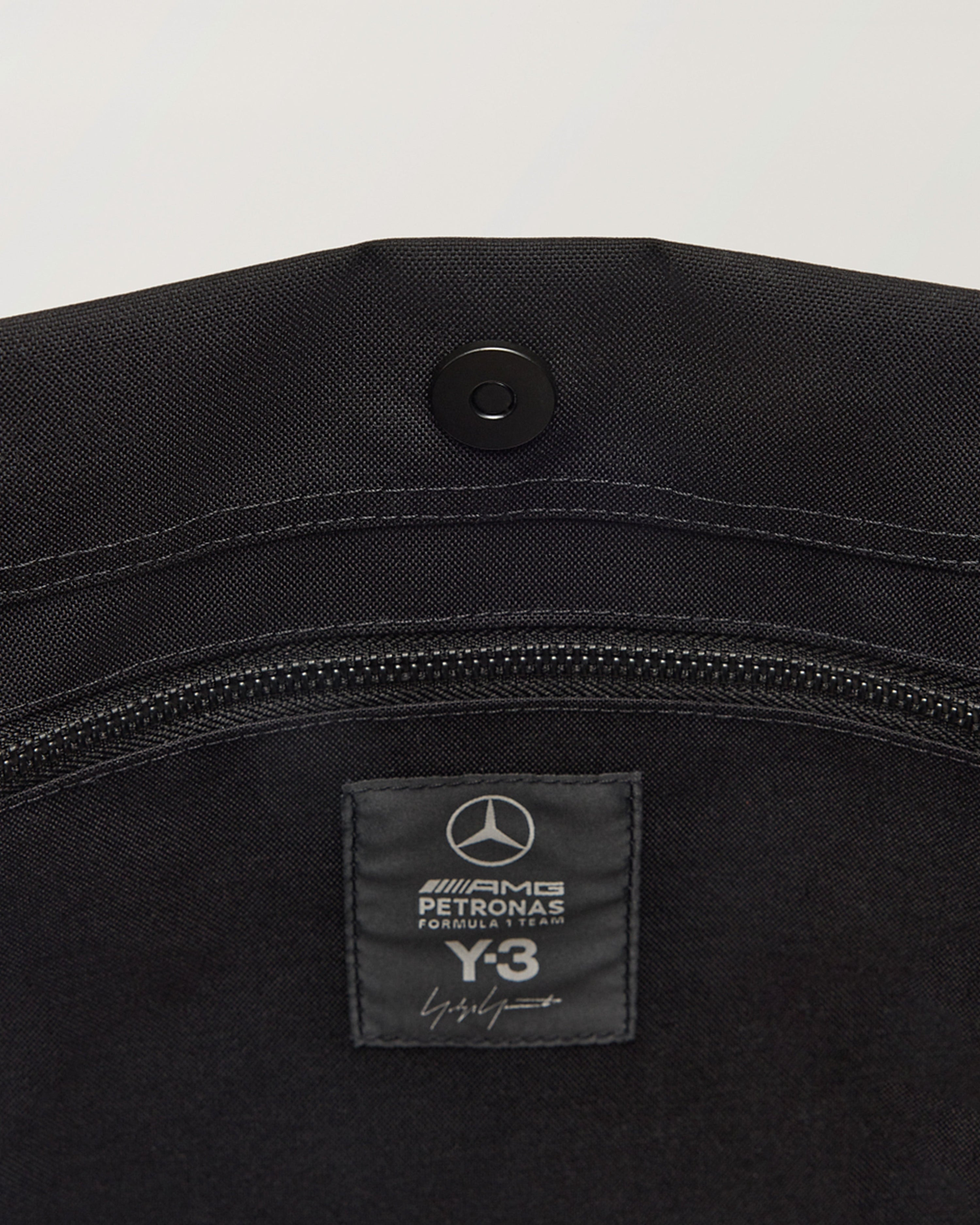 Y-3 Tote Bag Black — additional product detail showing Mercedes-AMG PETRONAS F1 styling and product details | Dash Racegear