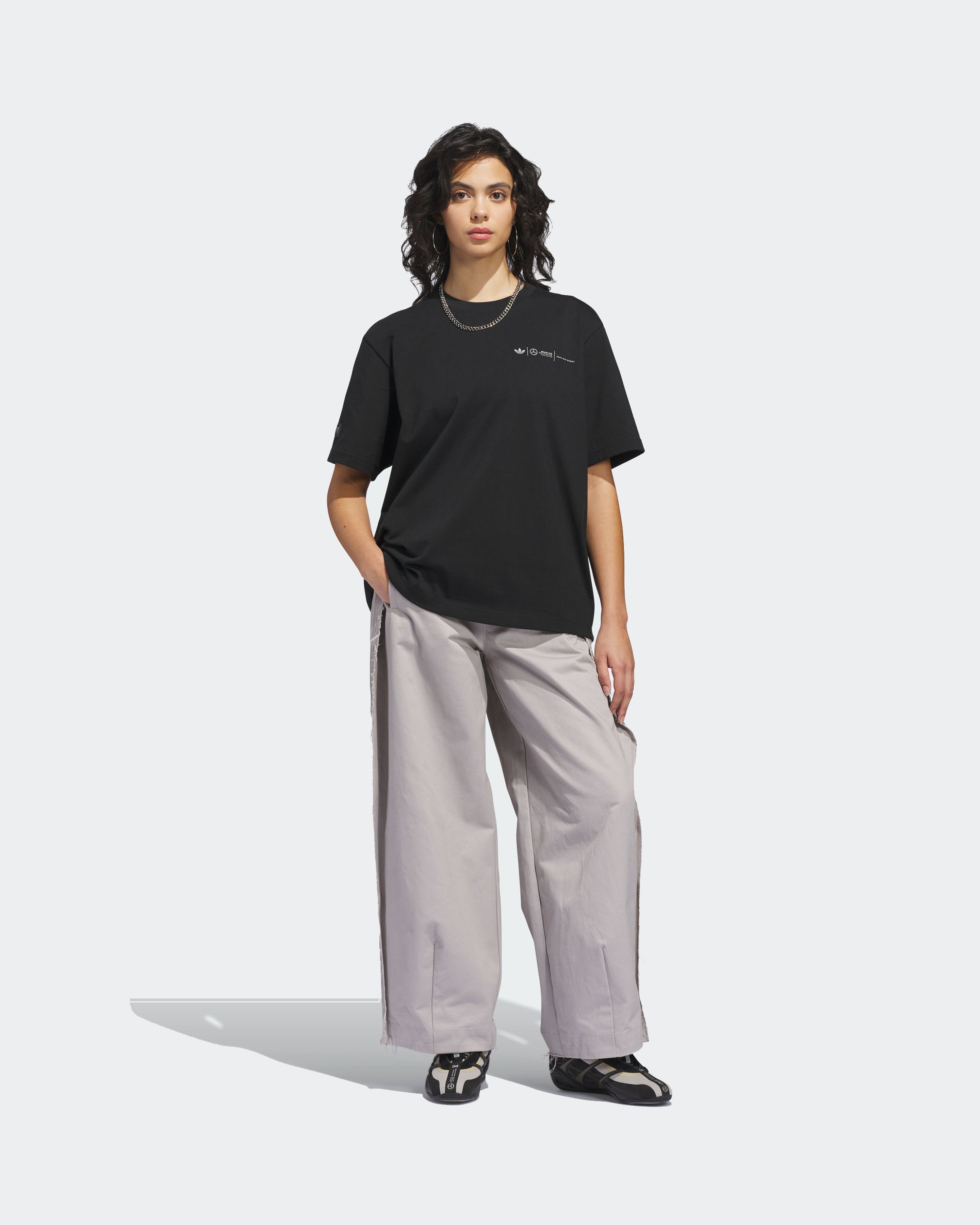 adidas para Bad Bunny x Mercedes-AMG F1 T-shirt Black — additional product detail showing Mercedes-AMG PETRONAS F1 styling and product details | Dash Racegear