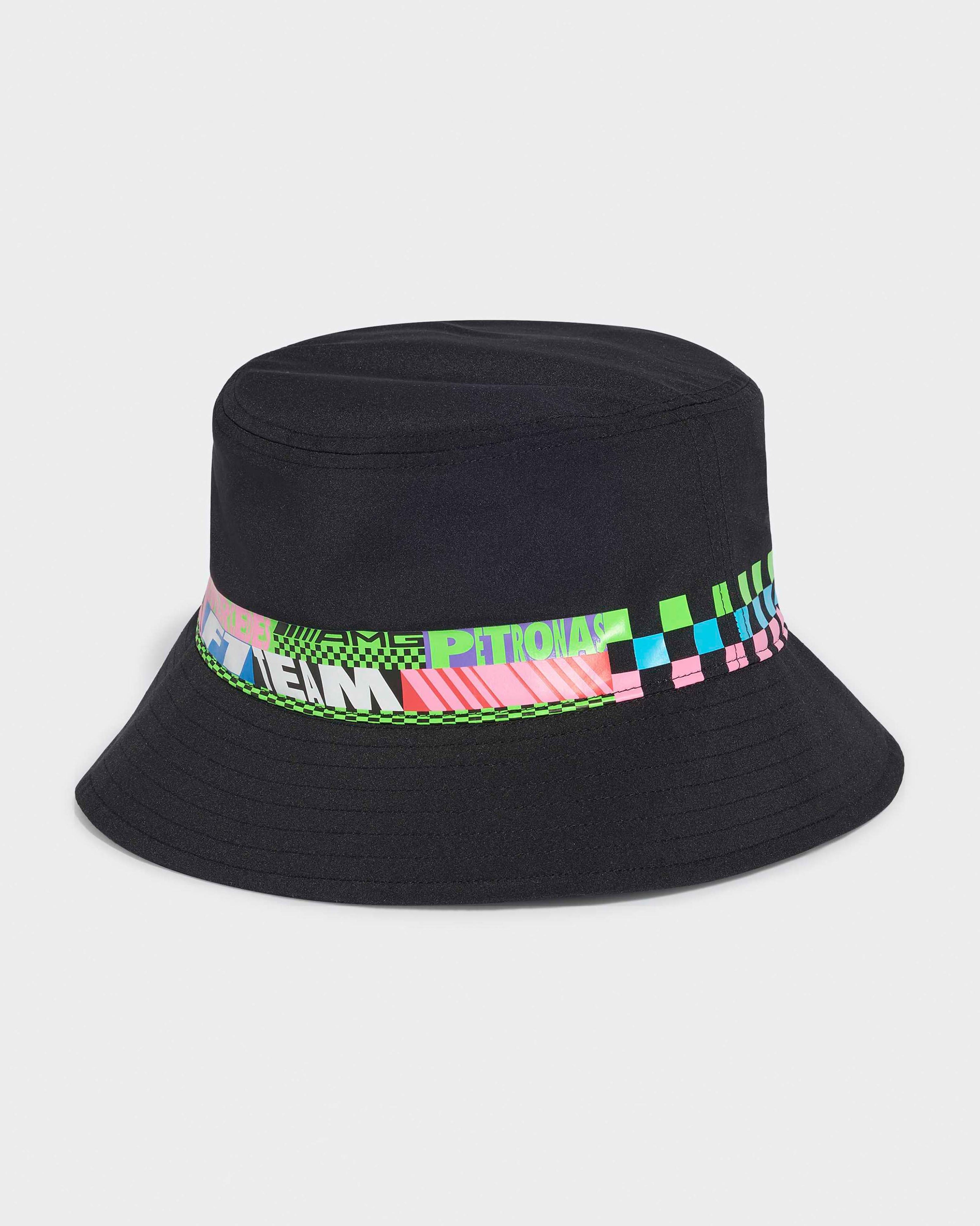 Lights On Bucket Hat Black — close-up design detail showing Mercedes-AMG PETRONAS F1 styling and product details | Dash Racegear