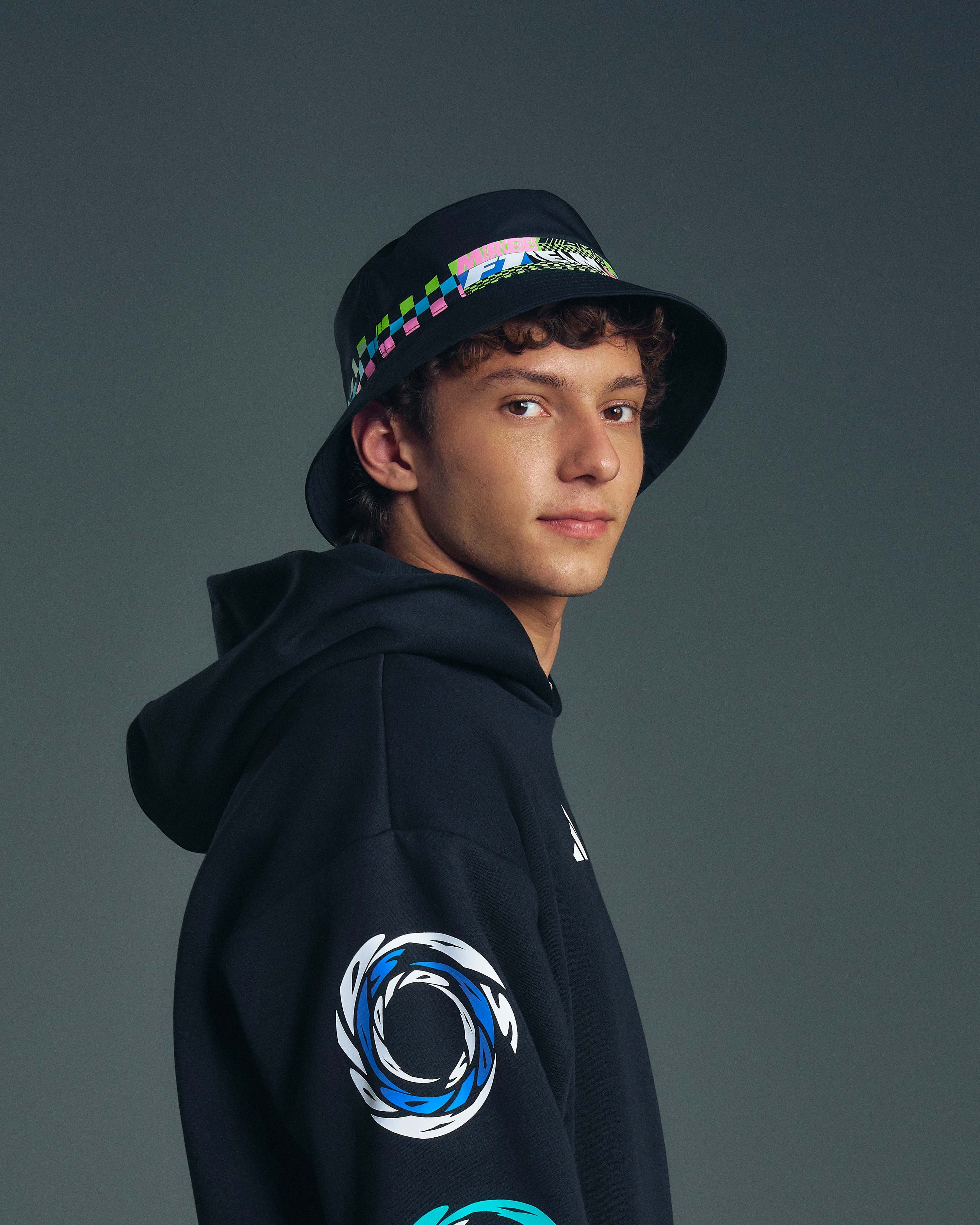 Lights On Bucket Hat Black — primary product view showing Mercedes-AMG PETRONAS F1 styling and product details | Dash Racegear