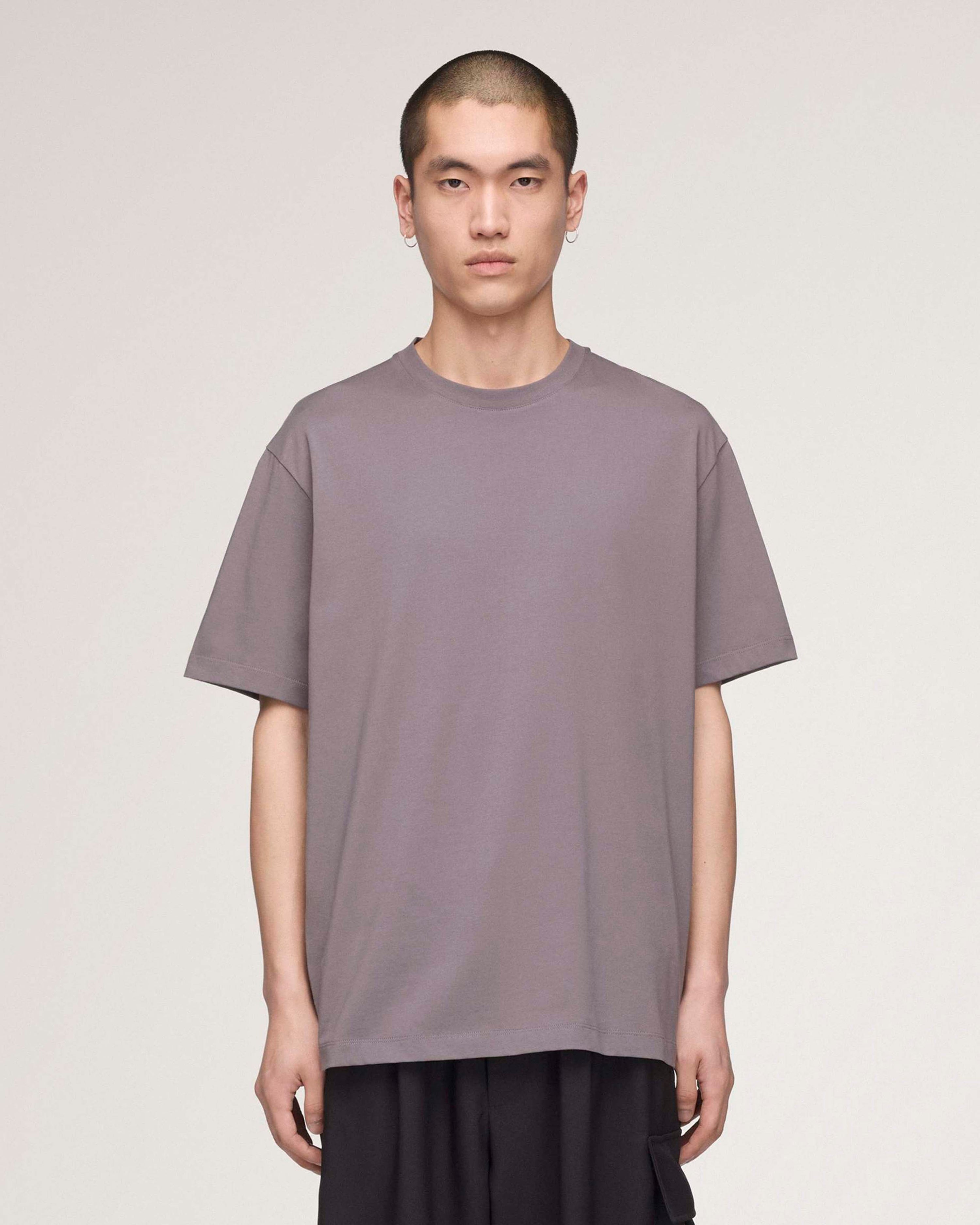 Y-3 Logo Short-Sleeve T-shirt Grey — primary product view showing Mercedes-AMG PETRONAS F1 styling and product details | Dash Racegear
