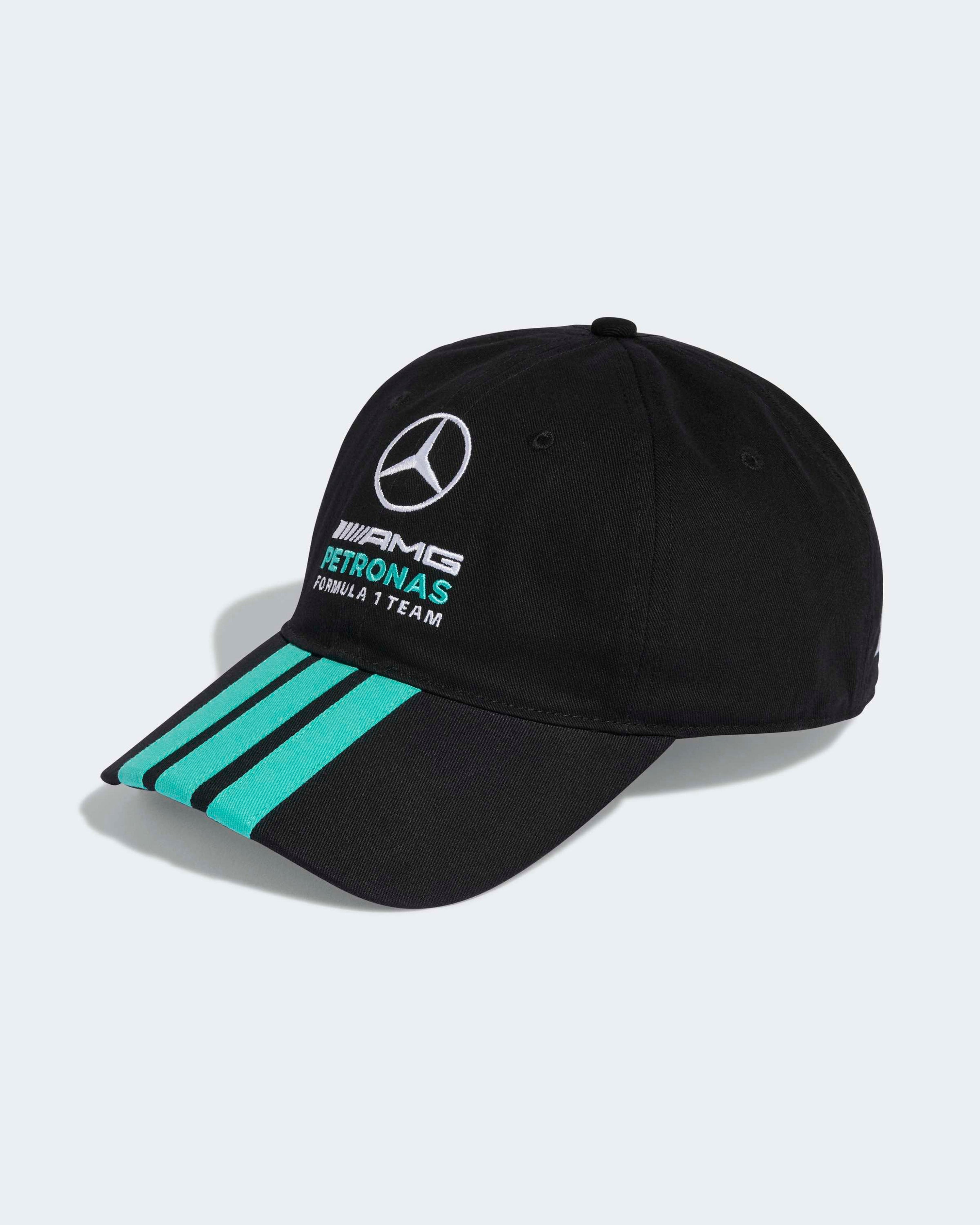 DNA 3 Stripes Cap Black — primary product view showing Mercedes-AMG PETRONAS F1 styling and product details | Dash Racegear