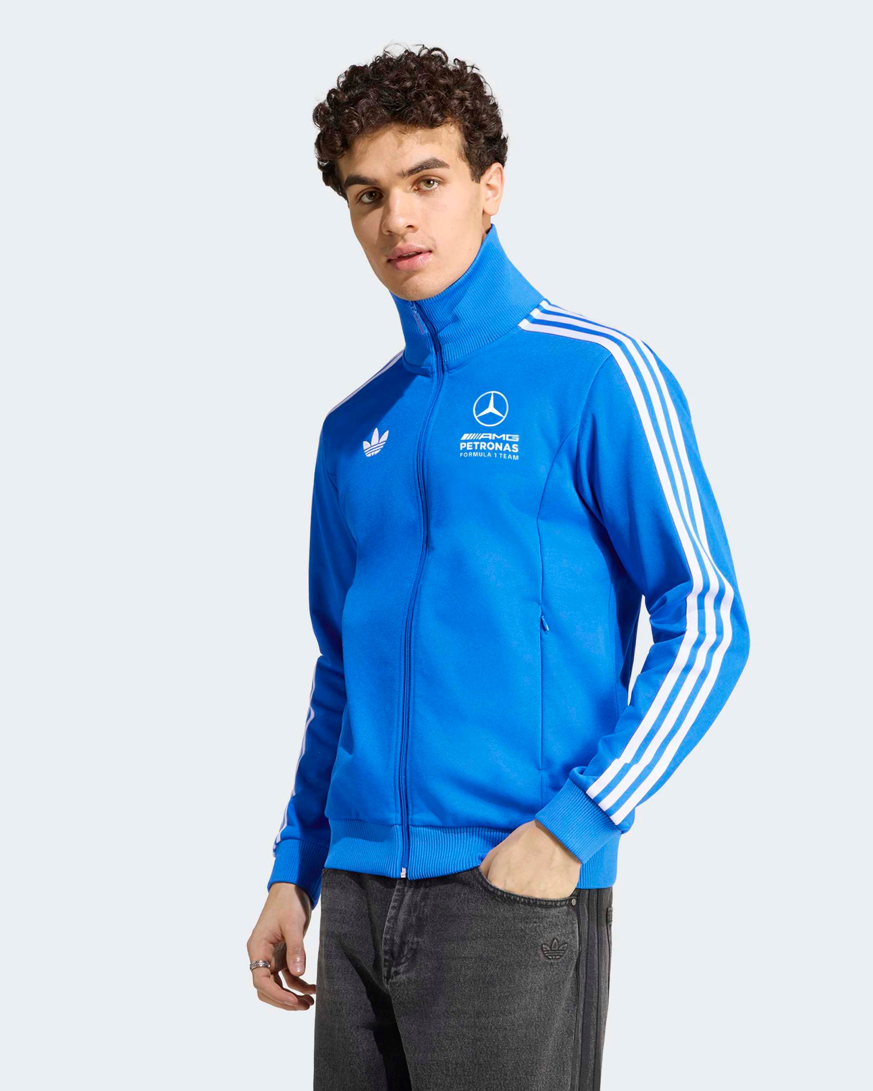 Mens Blue Wonder Track Top Blue — additional product detail showing Mercedes-AMG PETRONAS F1 styling and product details | Dash Racegear