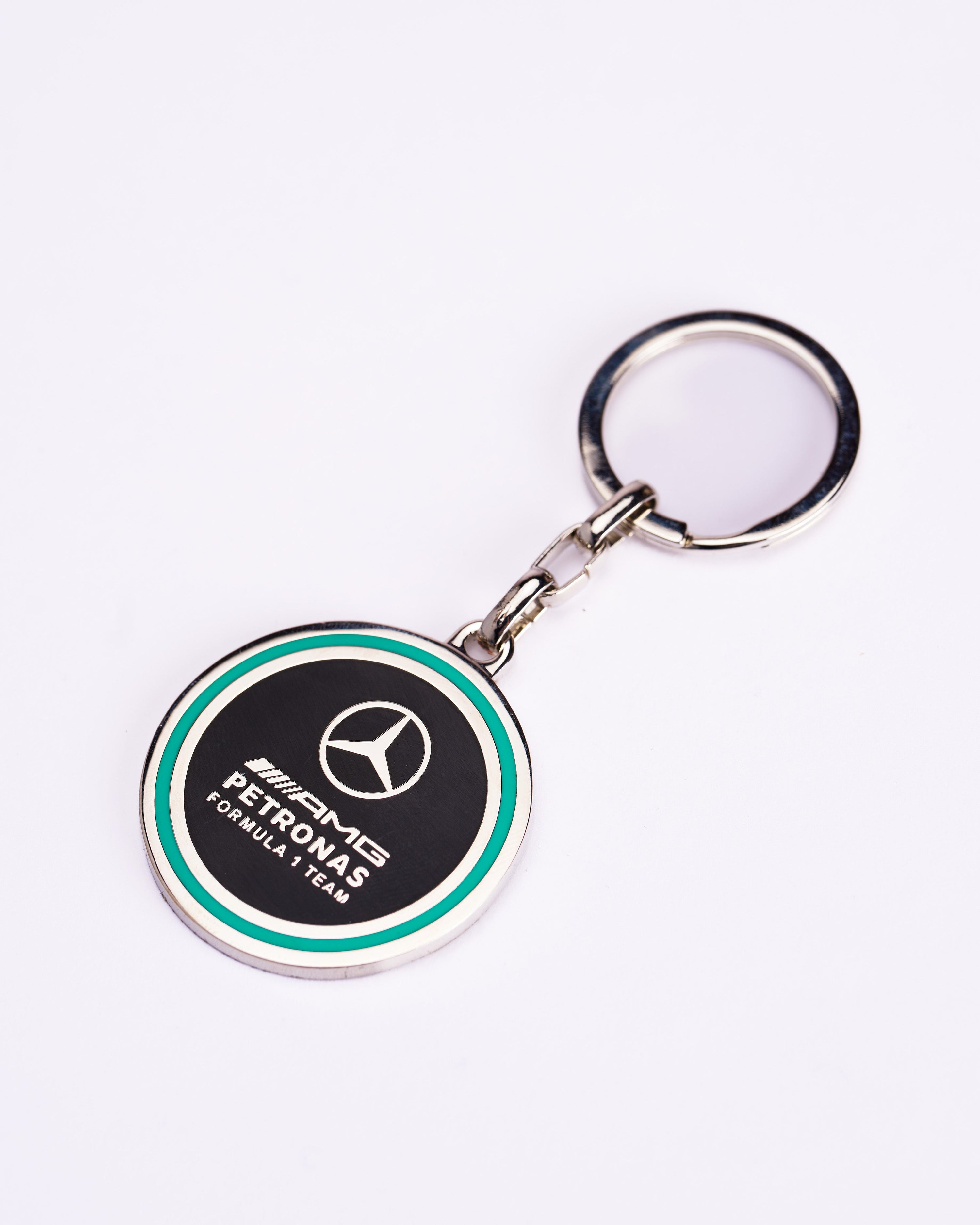 Logo Keyring — alternate product angle showing Mercedes-AMG PETRONAS F1 styling and product details | Dash Racegear