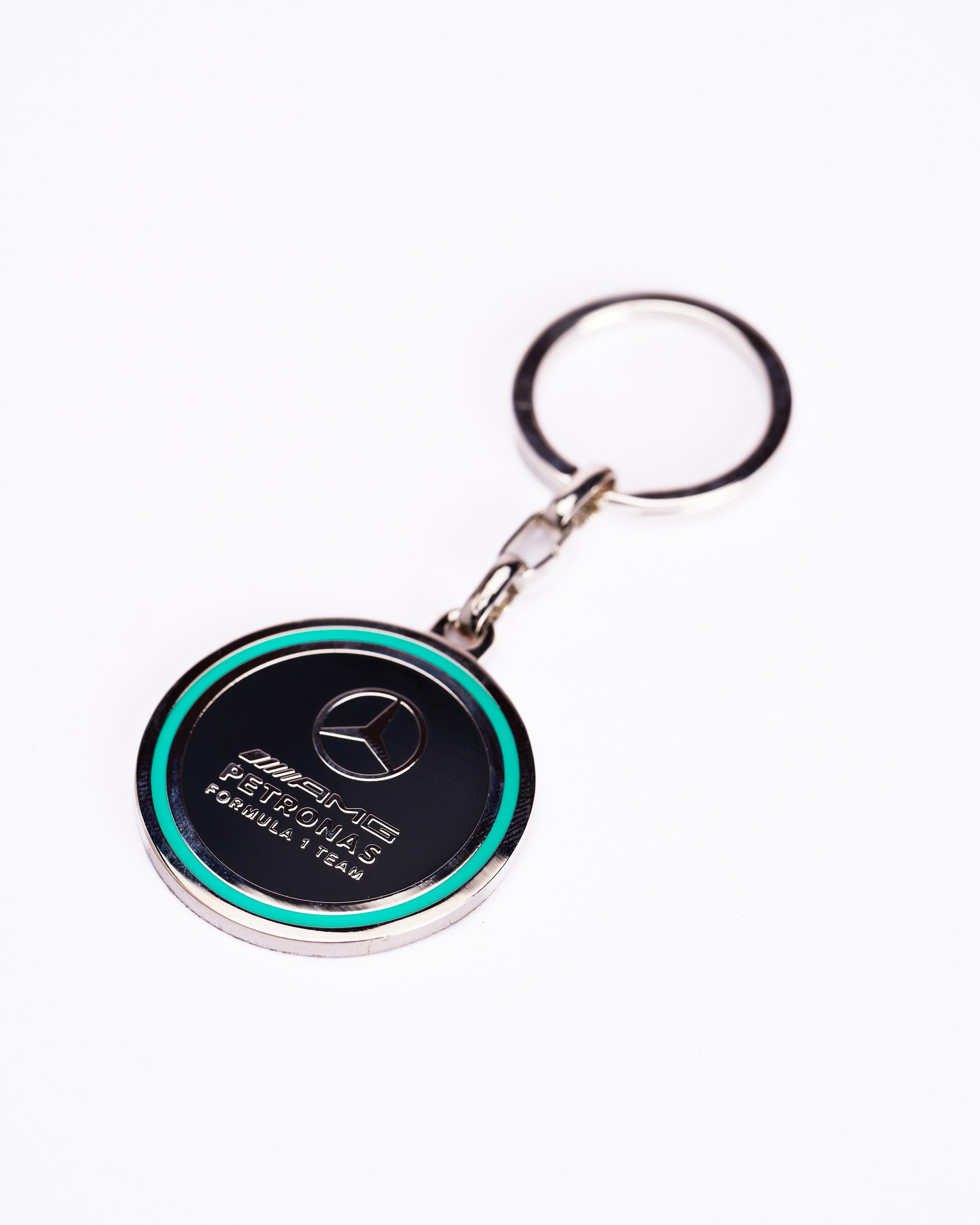 Logo Keyring — close-up design detail showing Mercedes-AMG PETRONAS F1 styling and product details | Dash Racegear